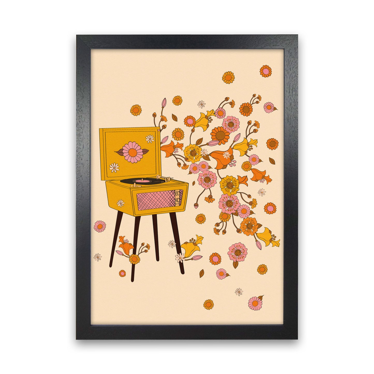 Turntable A1 Art Print by Inktally Black Grain