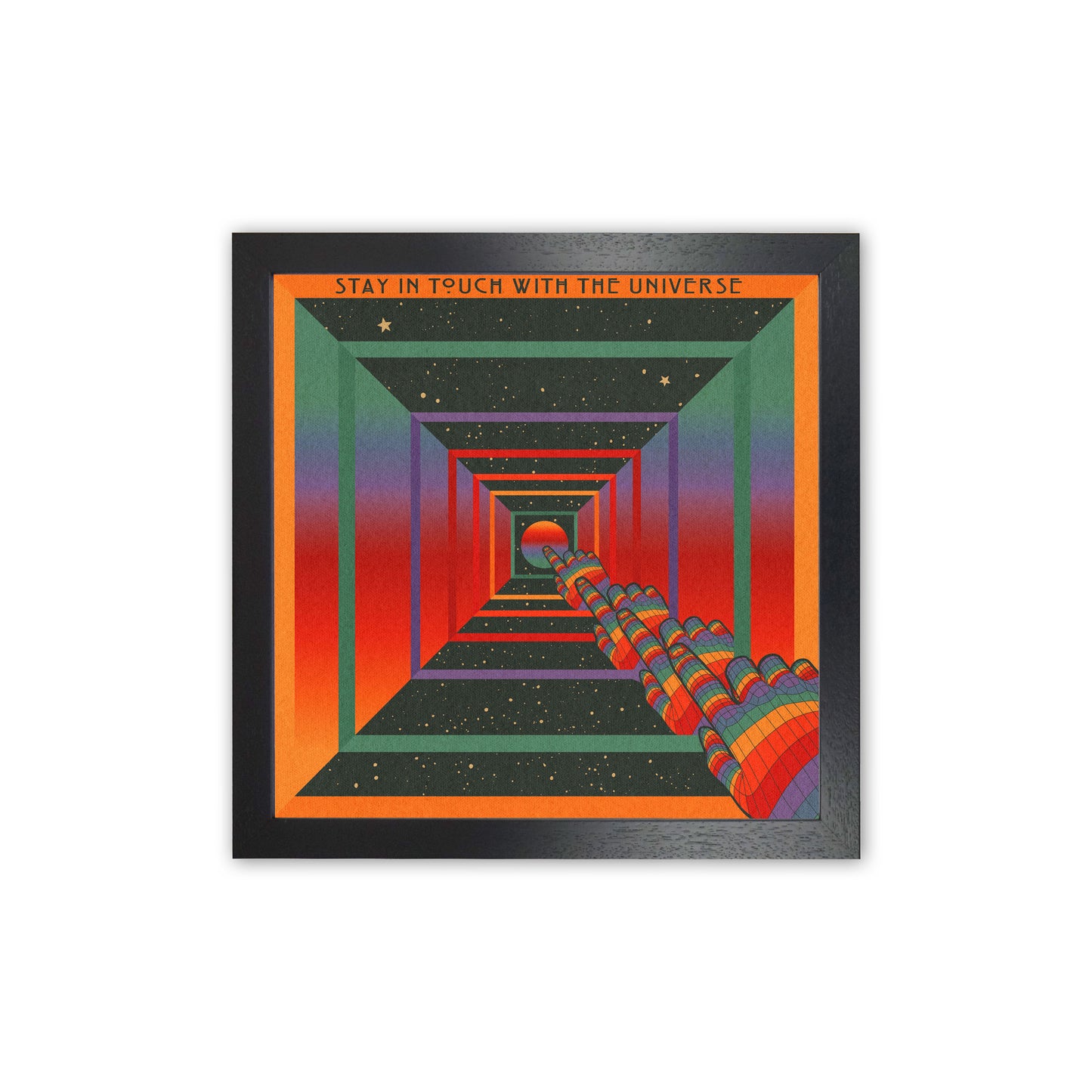 Stay In Touch - Textured - 5500 Art Print by Inktally Black Grain