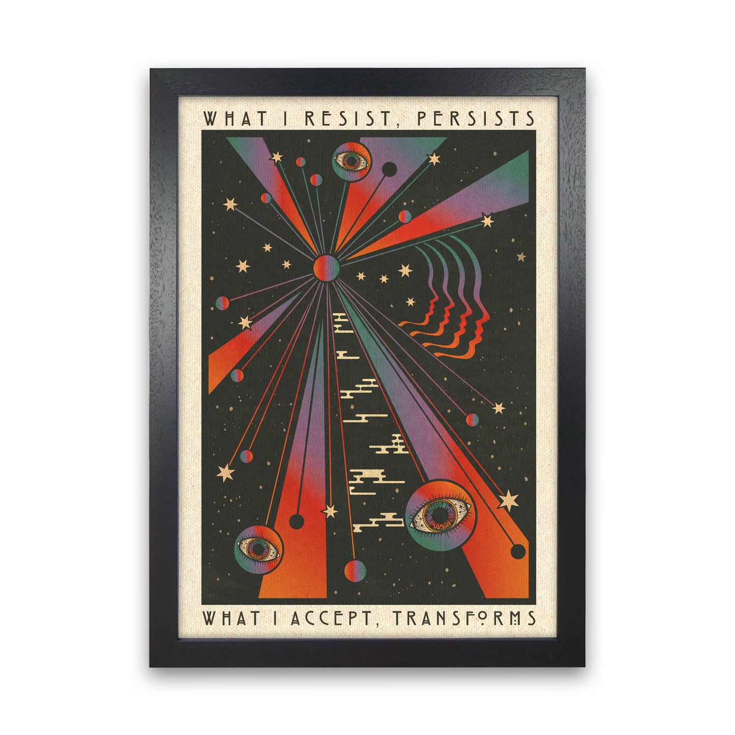 Resist A1 Art Print by Inktally Black Grain