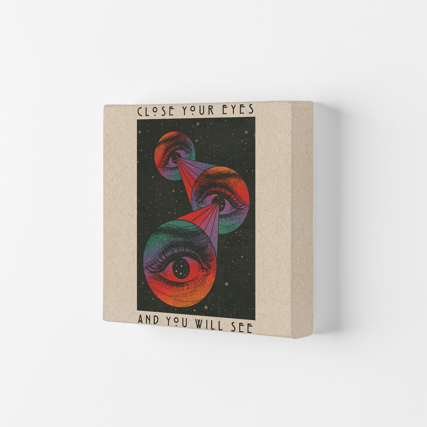 Close Your Eyes Art Print by Inktally Canvas