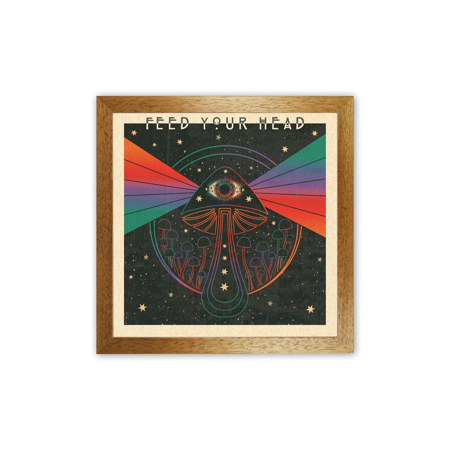 Feed Your Head Art Print by Inktally Oak Grain