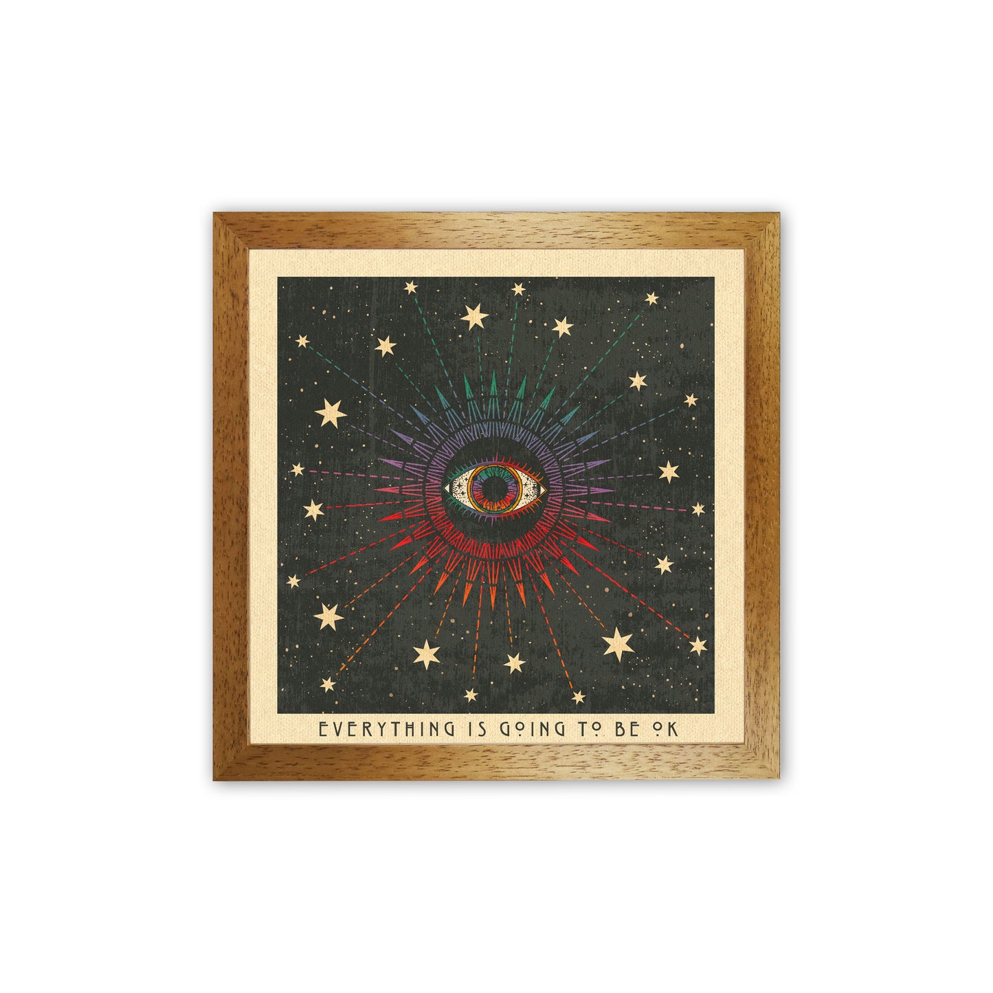 Everything Is Going To Be Ok Art Print by Inktally Oak Grain