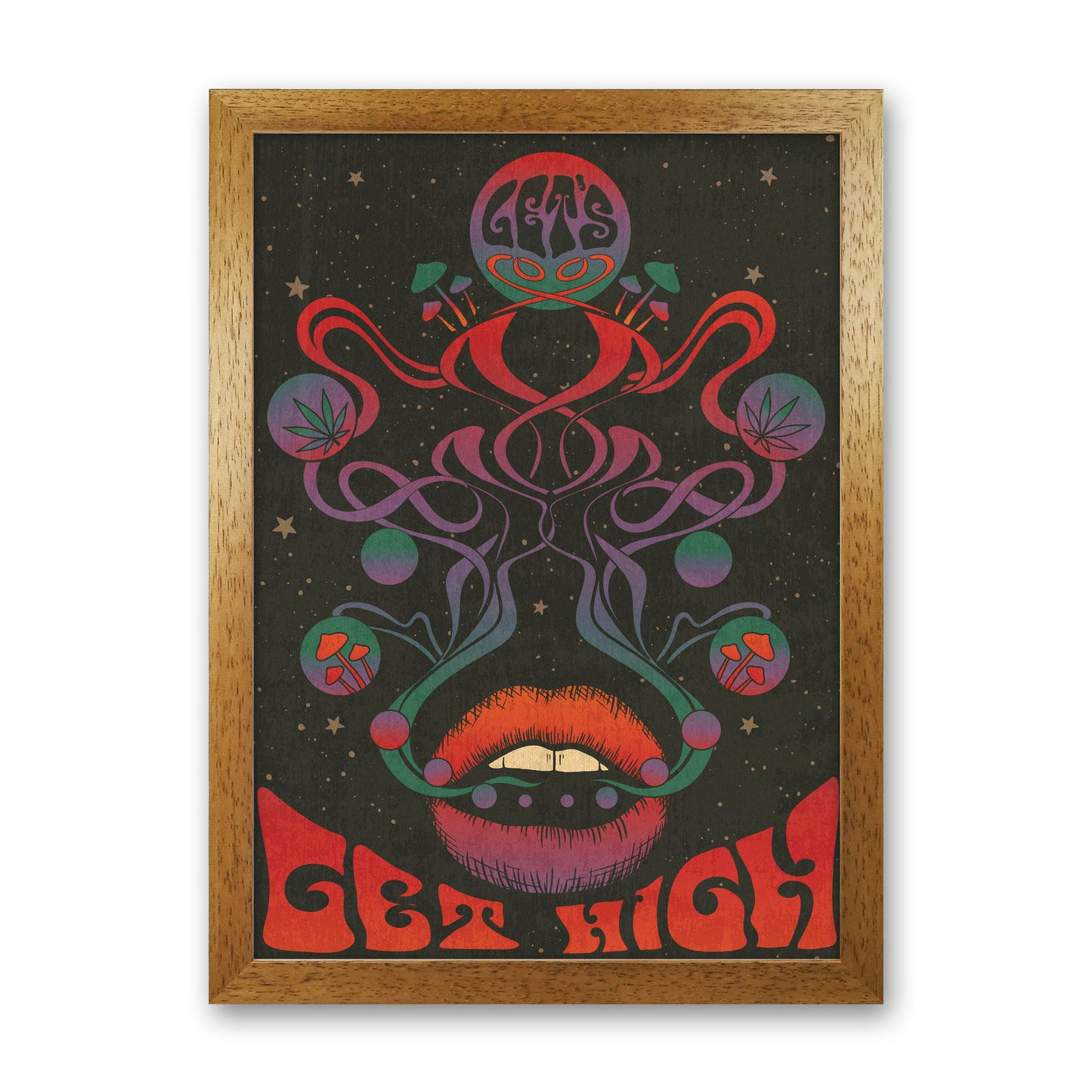 Get High Final Art Print by Inktally Oak Grain