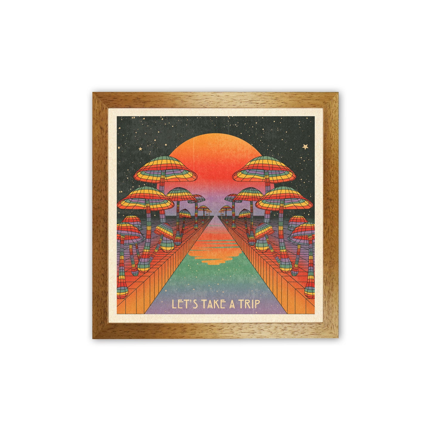 Rainbow - Take A Trip - Final Art Print by Inktally Oak Grain