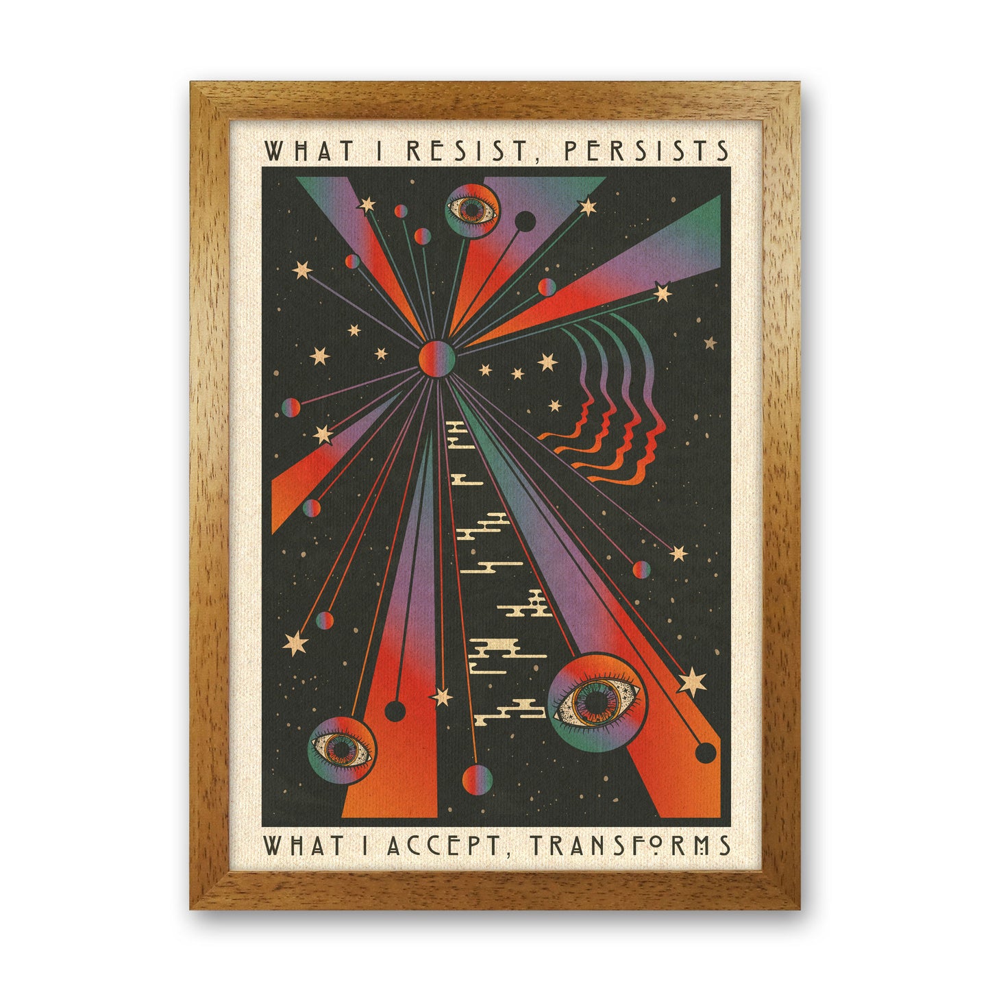 Resist A1 Art Print by Inktally Oak Grain