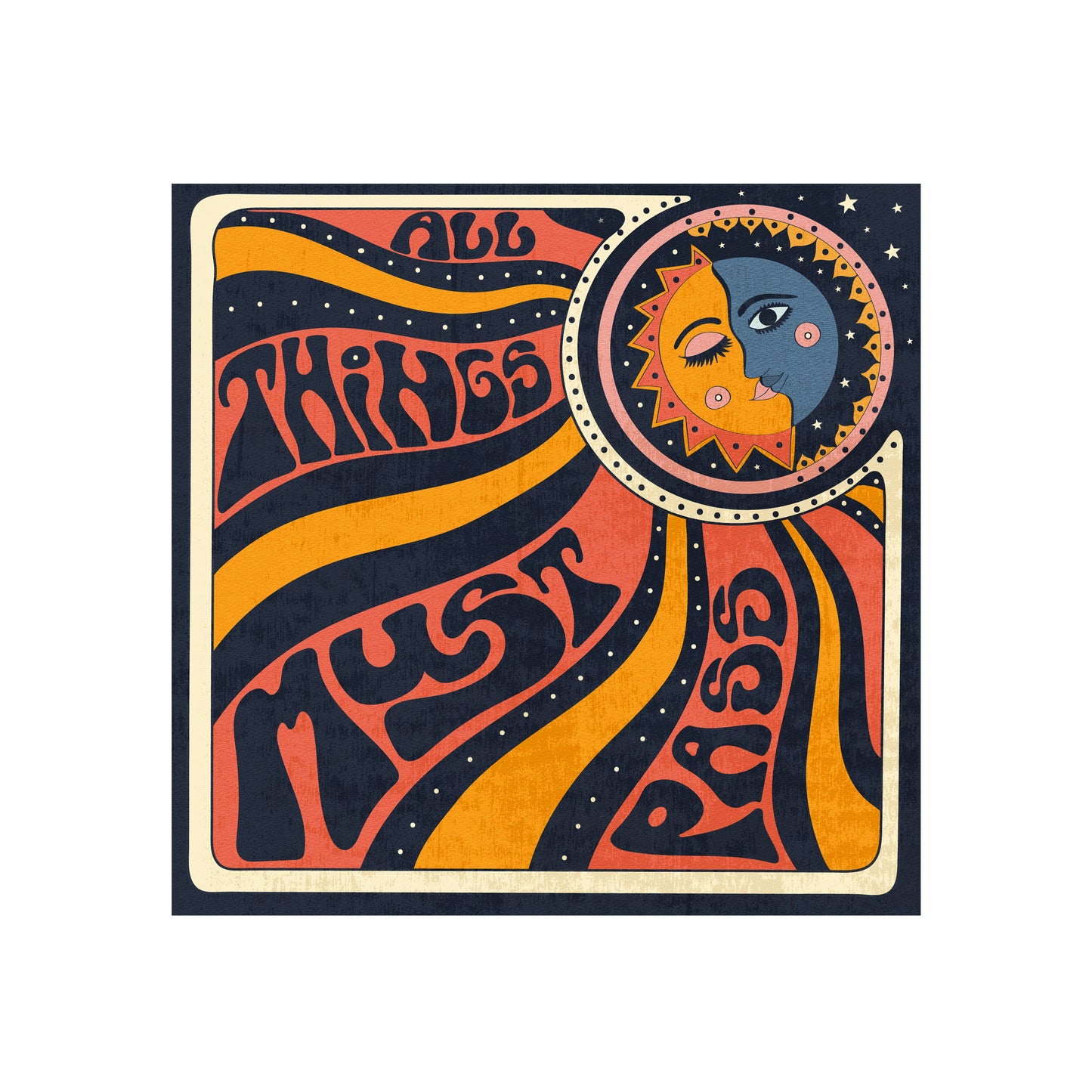 All Things Must Pass Psychedelic Illustration Art Print by Inktally Print Only