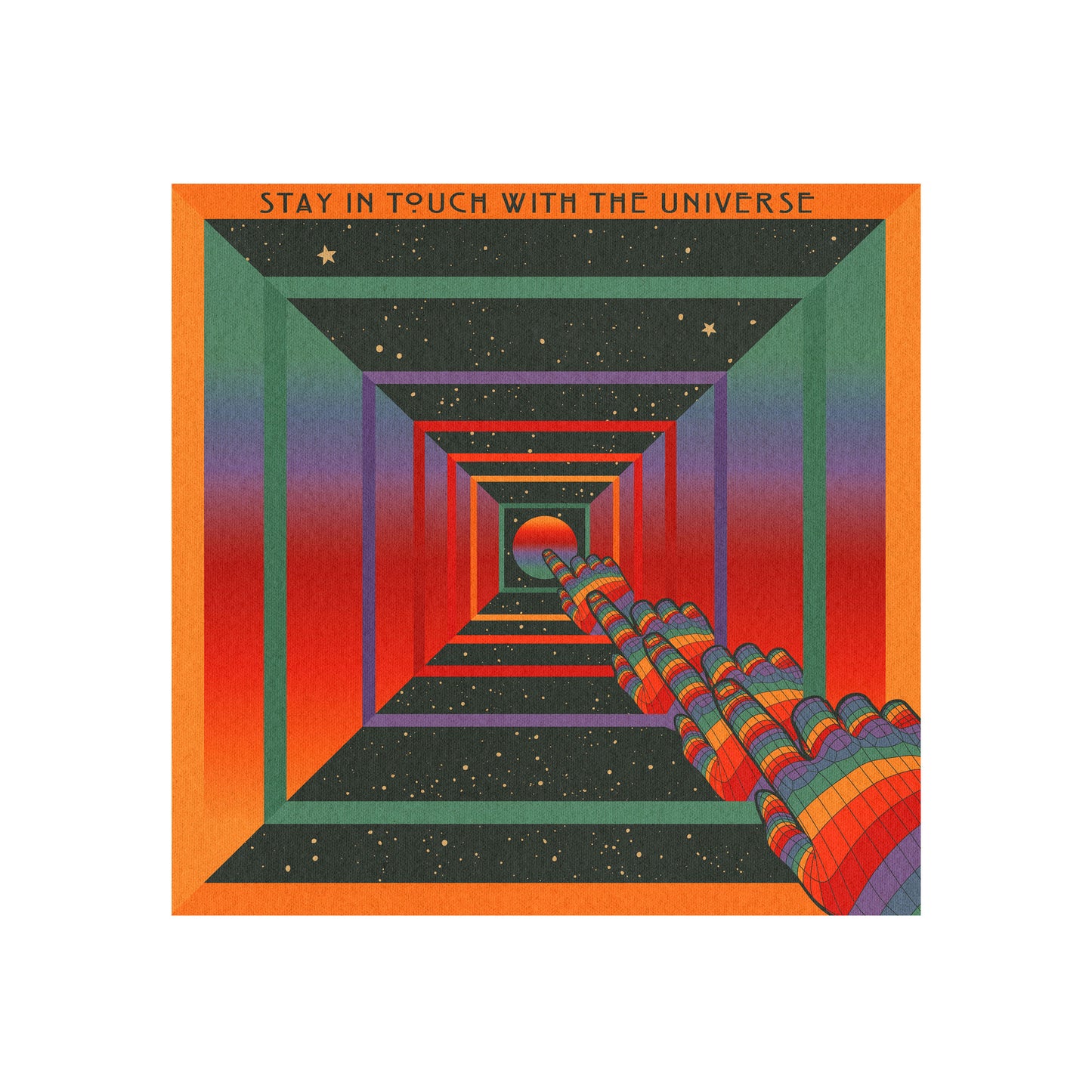 Stay In Touch Psychedelic Illustration Art Print by Inktally Print Only