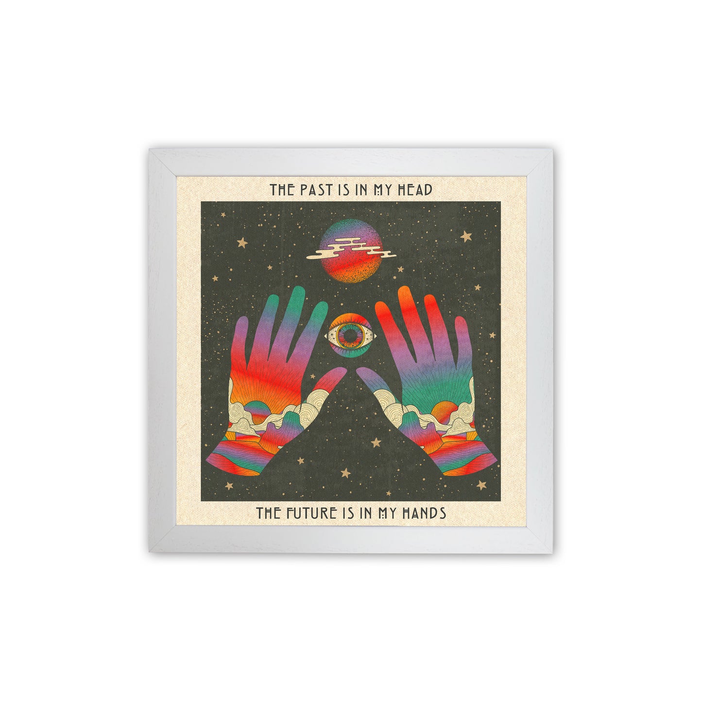 My Hands Final For Print Art Print by Inktally White Grain