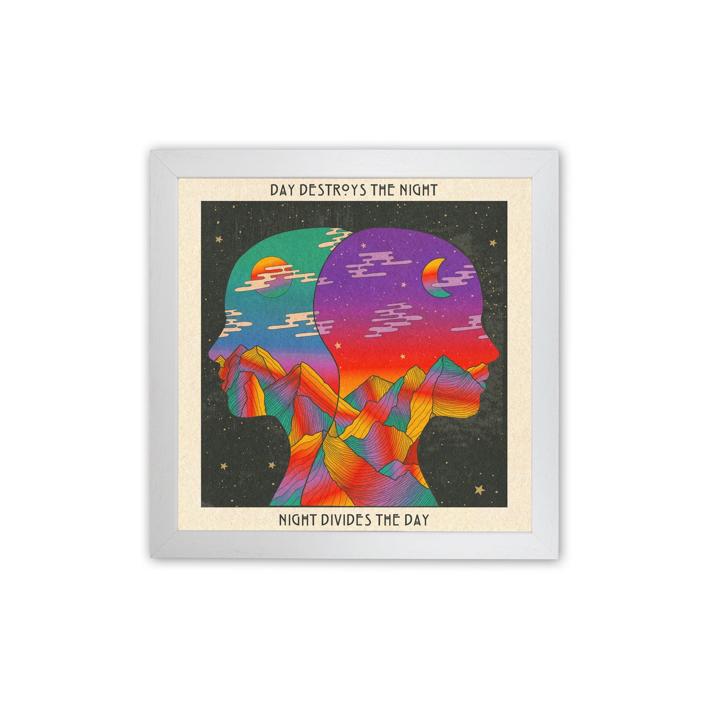 Doors Day And Night Art Print by Inktally White Grain