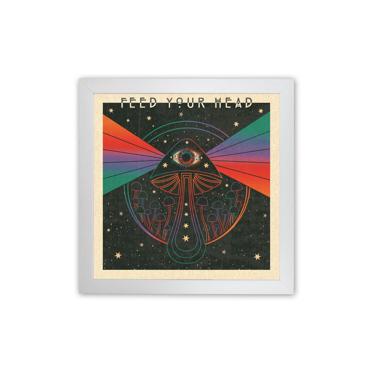 Feed Your Head Art Print by Inktally White Grain