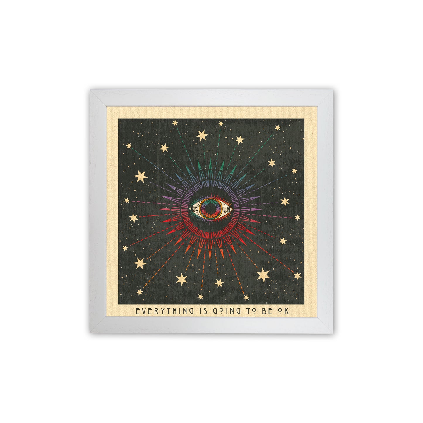 Everything Is Going To Be Ok Art Print by Inktally White Grain