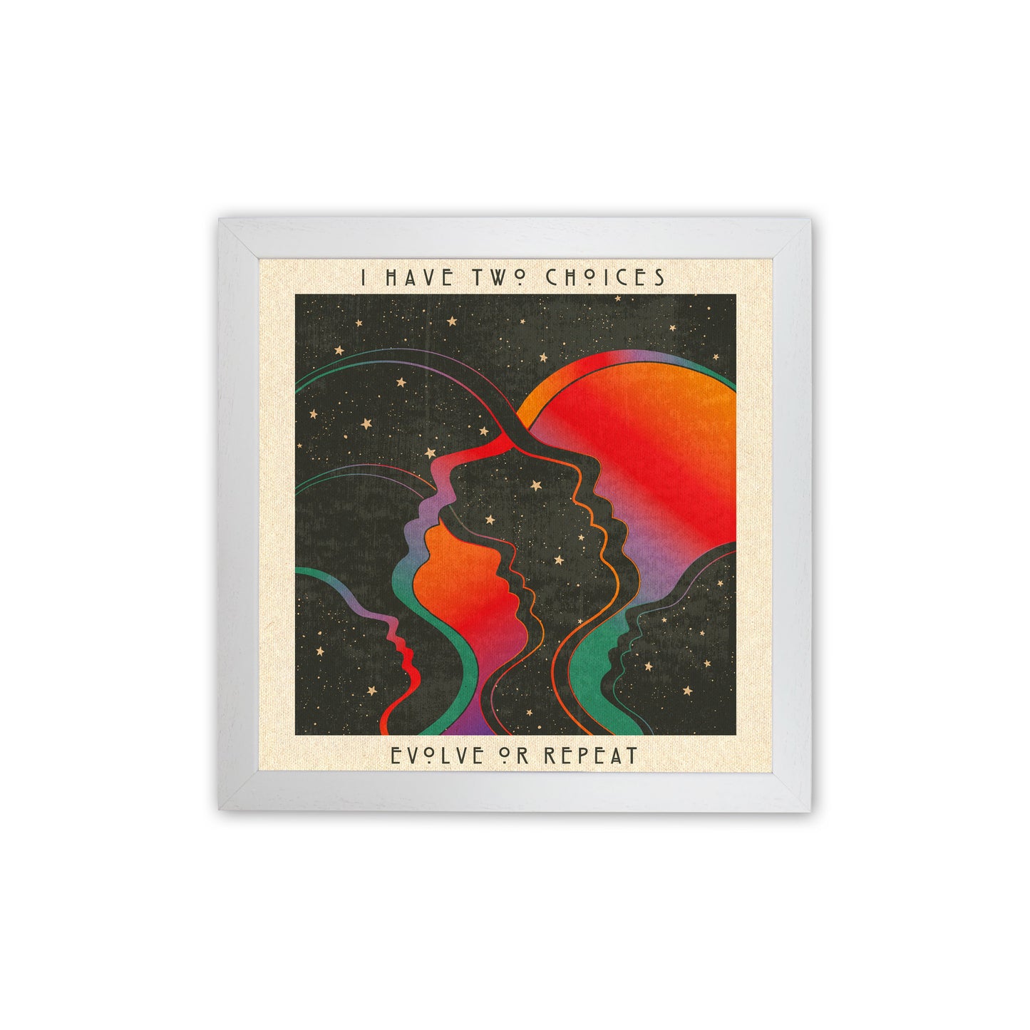 Evolve Or Repeat Art Print by Inktally White Grain