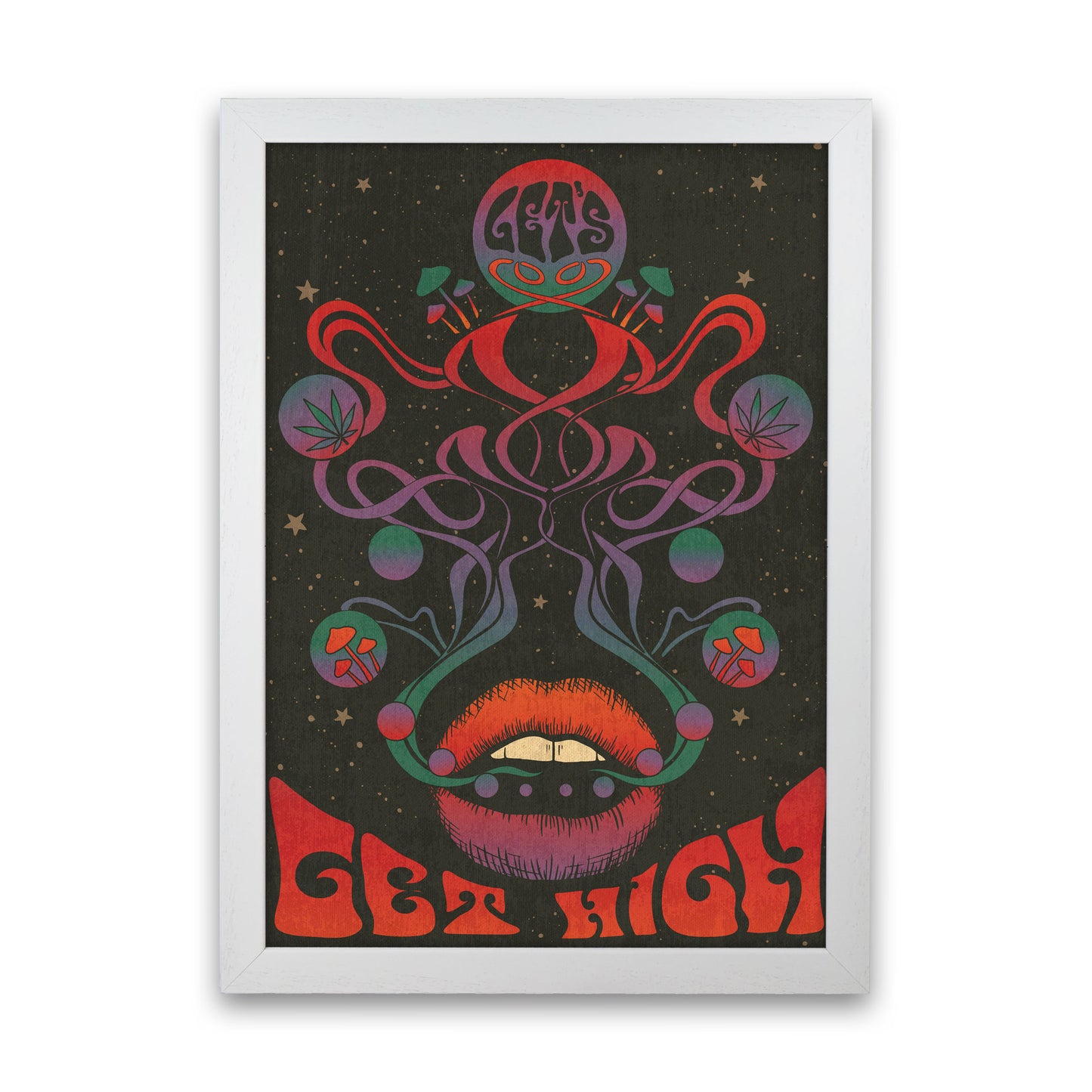 Get High Final Art Print by Inktally White Grain