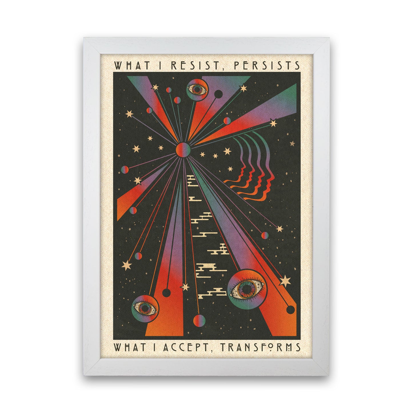 Resist A1 Art Print by Inktally White Grain