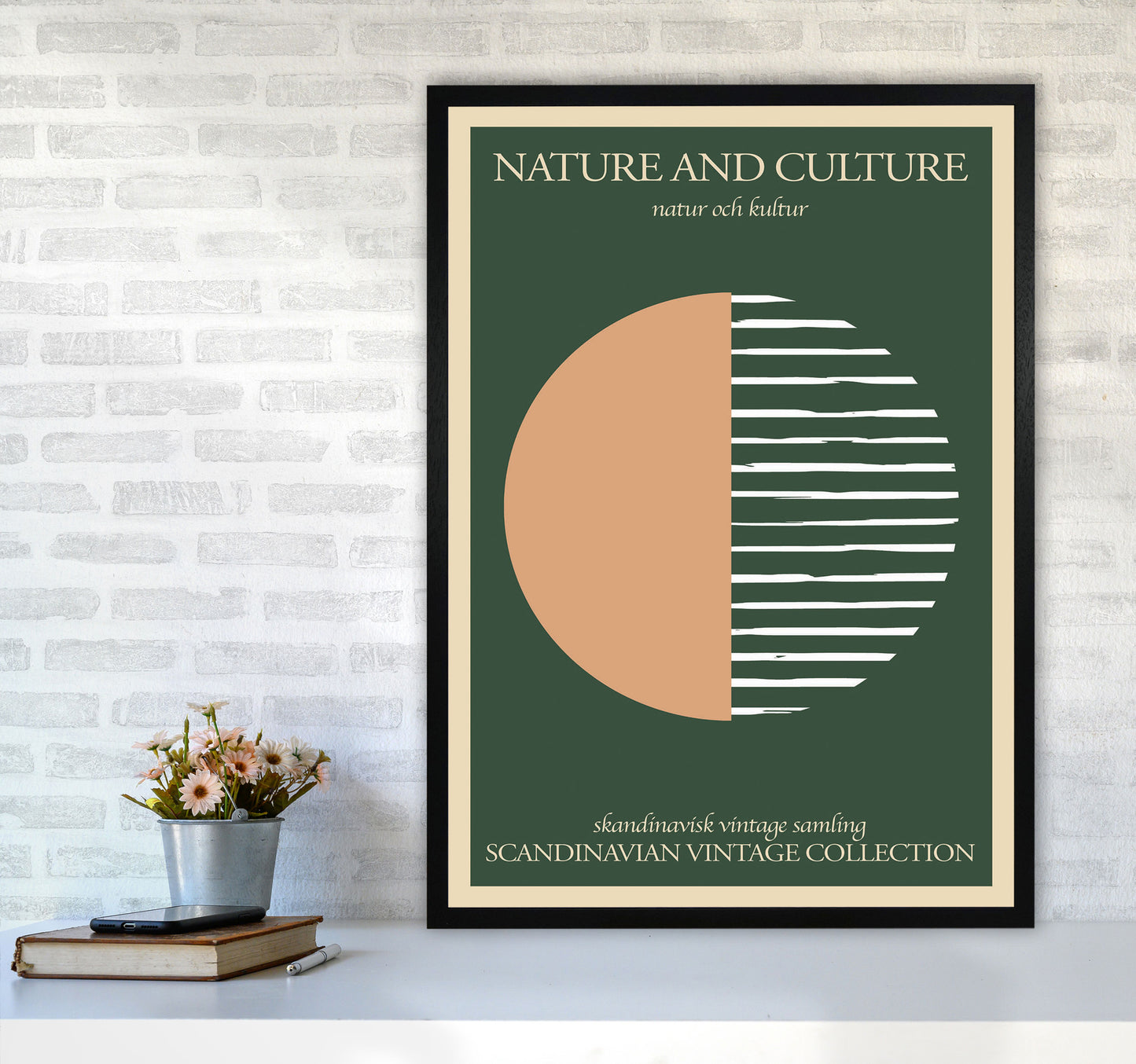 Nature And Culture Scandinavian Collection Art Print by Jason Stanley A1 White Frame
