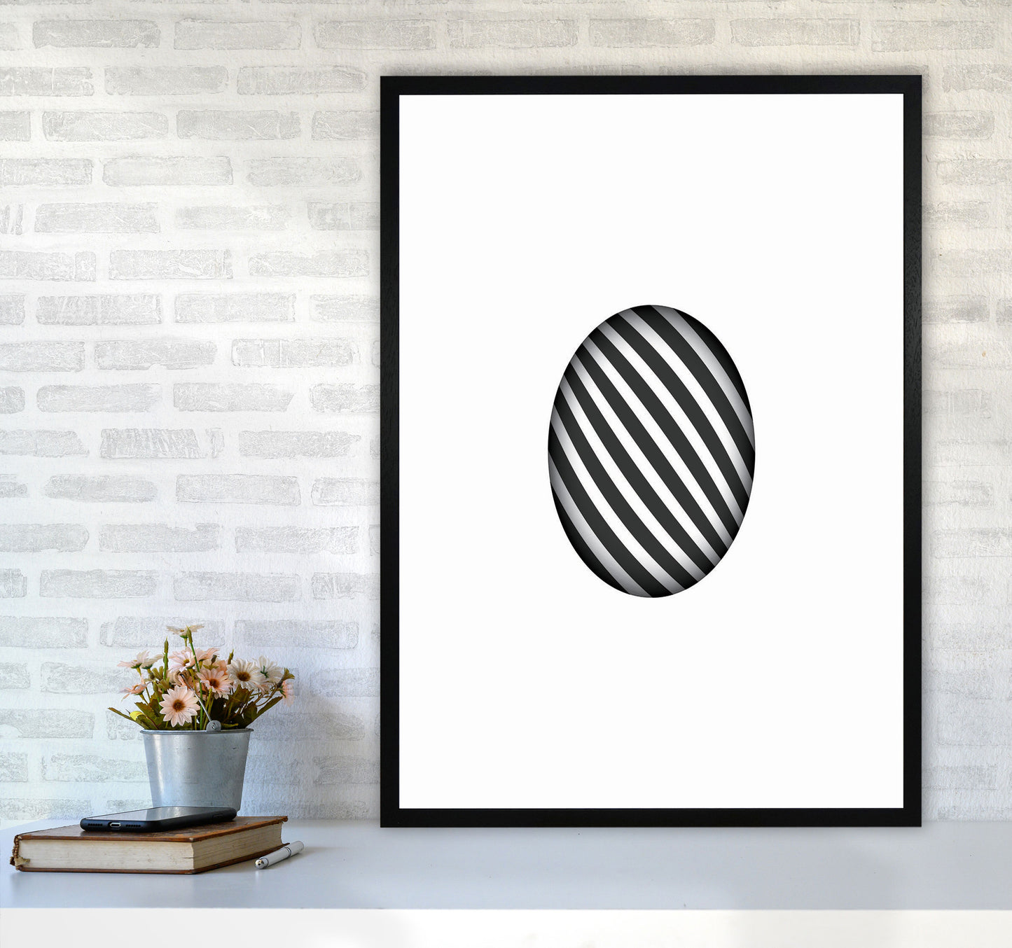 Minimal Geometric Series - 48 Art Print by Jason Stanley A1 White Frame