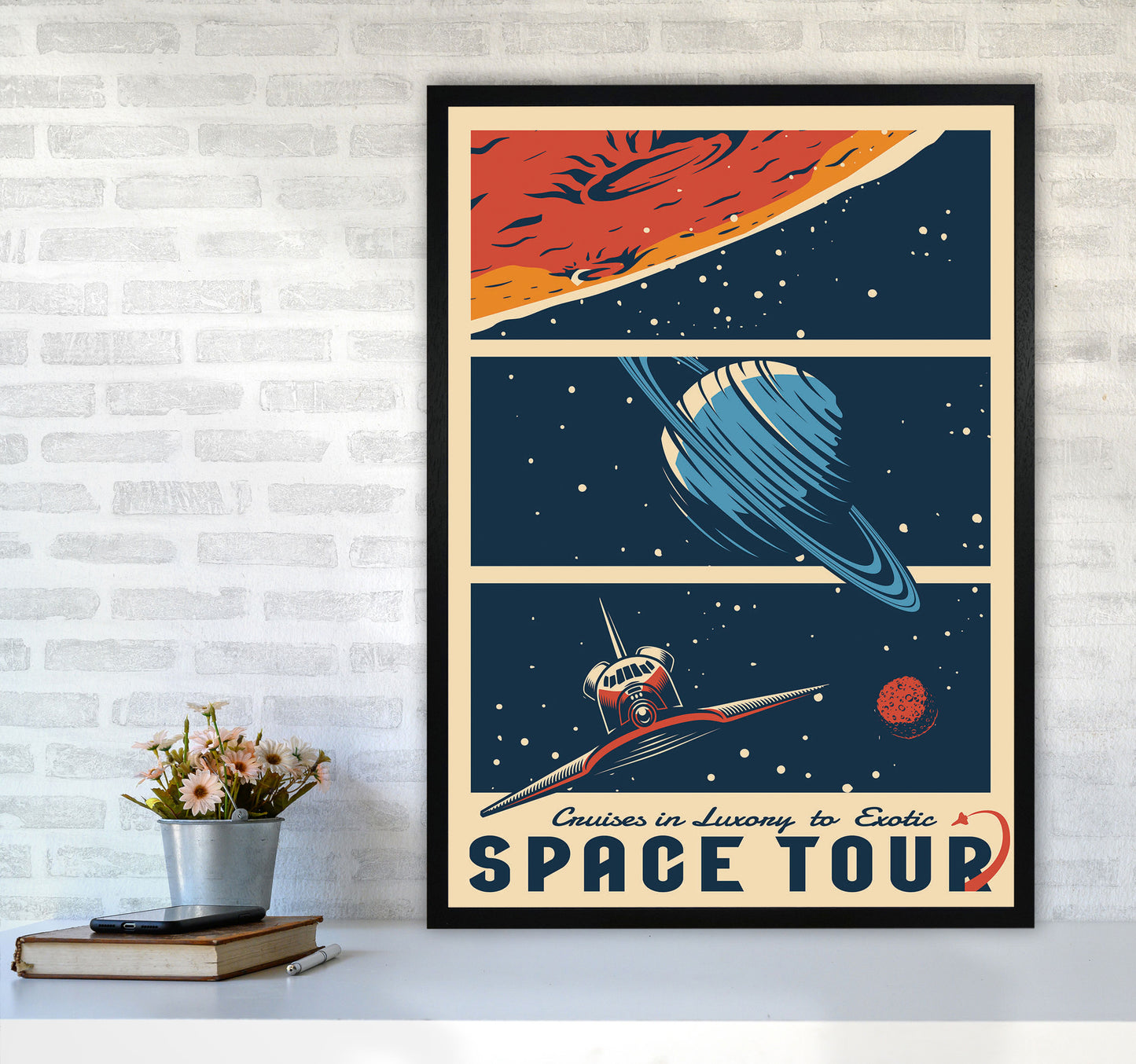Outer Space Series - #18 Art Print by Jason Stanley A1 White Frame