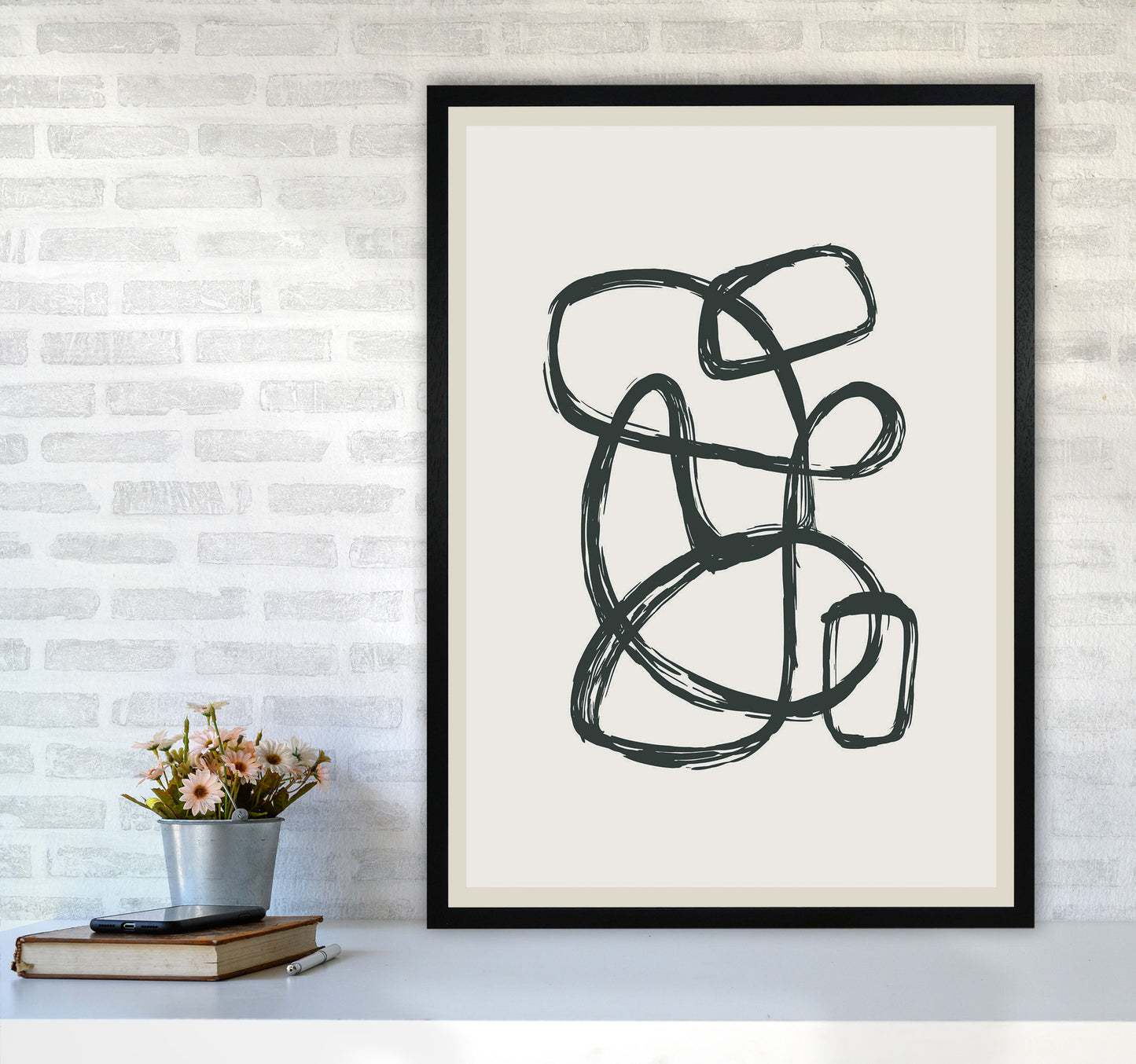 Modern Abstract Shapes 1 Art Print by Jason Stanley A1 White Frame