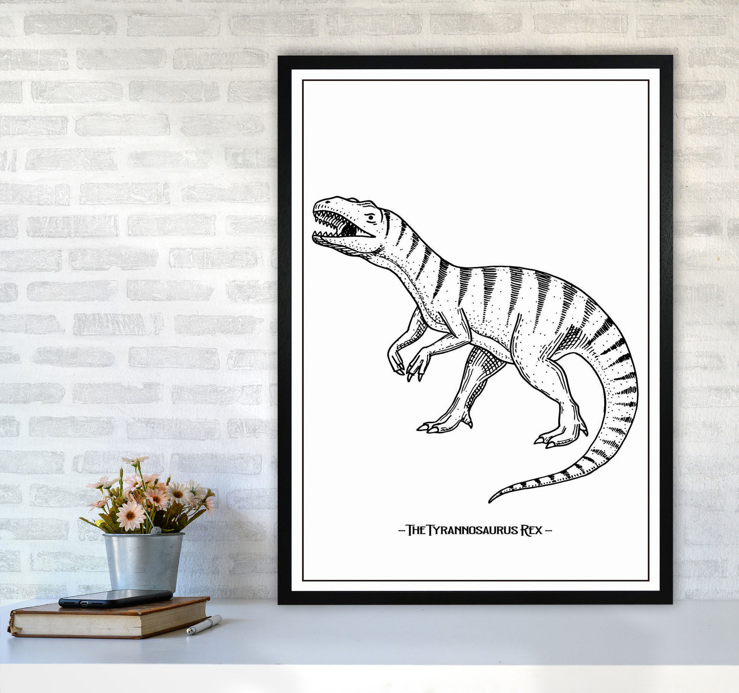 The Tyrannosaurus Rex Art Print by Jason Stanley A1 White Frame