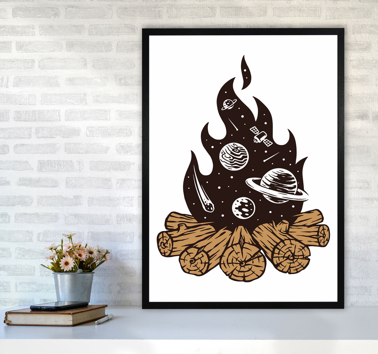 Mystical Fire Art Print by Jason Stanley A1 White Frame