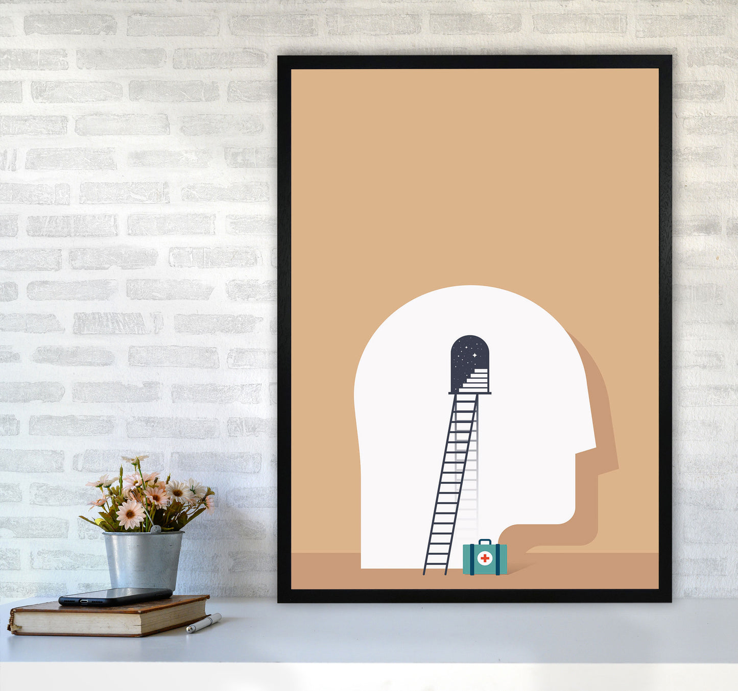 To The Rescue Art Print by Jason Stanley A1 White Frame