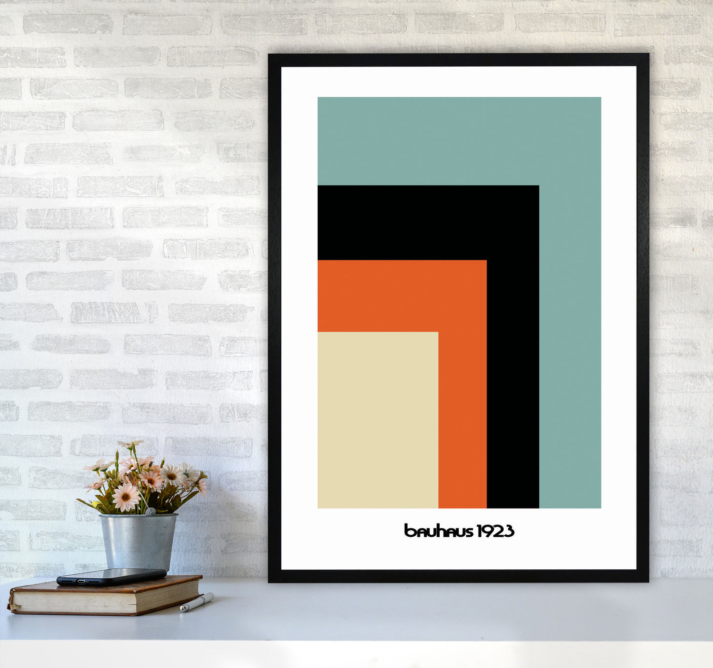 Bauhaus 1923 Art Print by Jason Stanley A1 White Frame