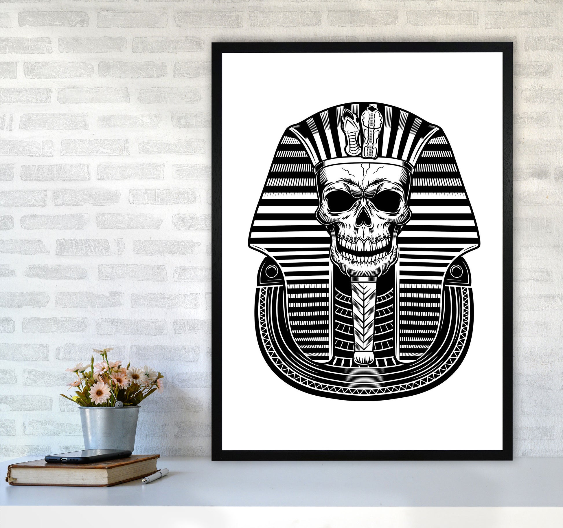 Pharoah Art Print by Jason Stanley A1 White Frame
