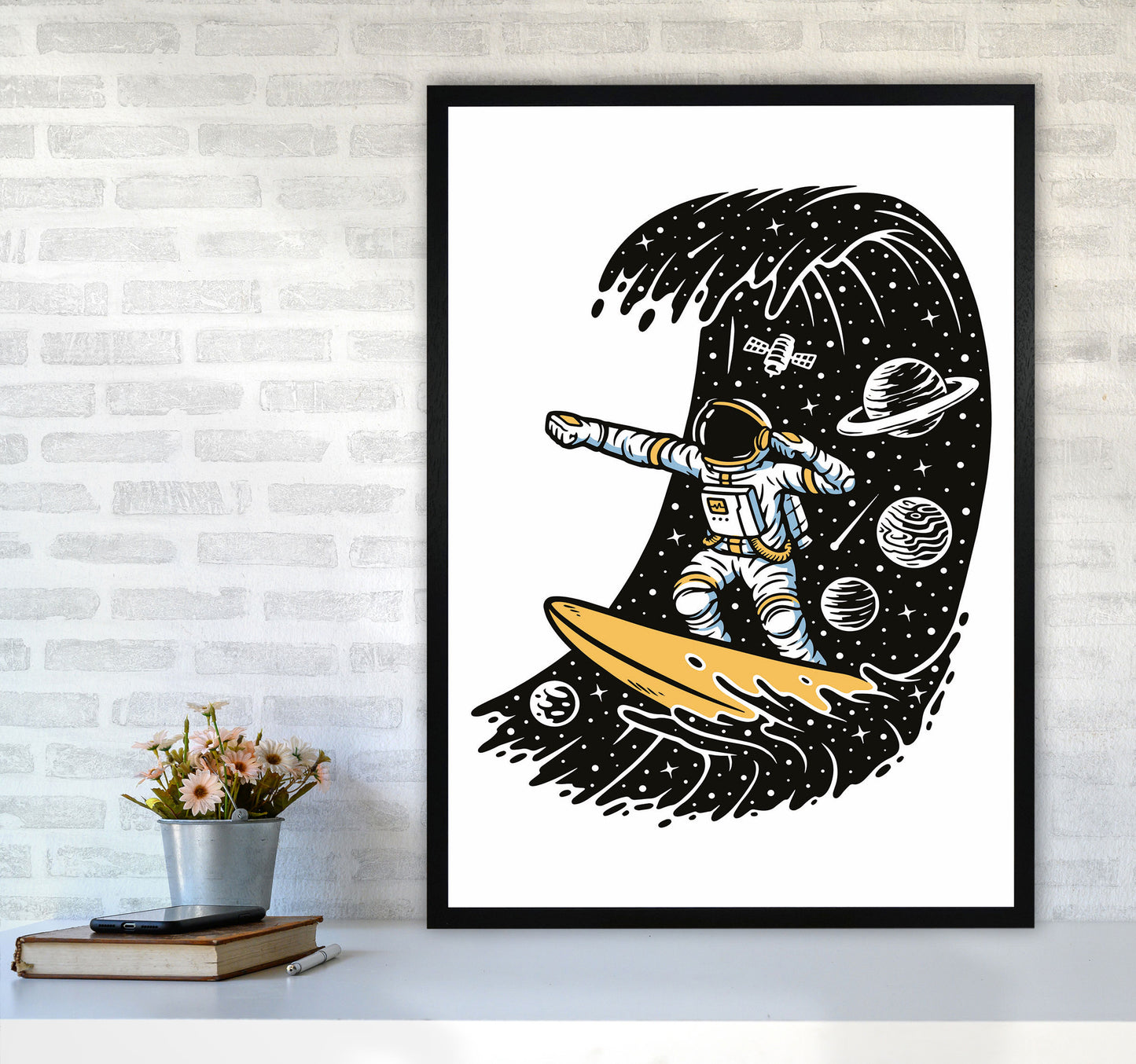 Surf's Up Art Print by Jason Stanley A1 White Frame