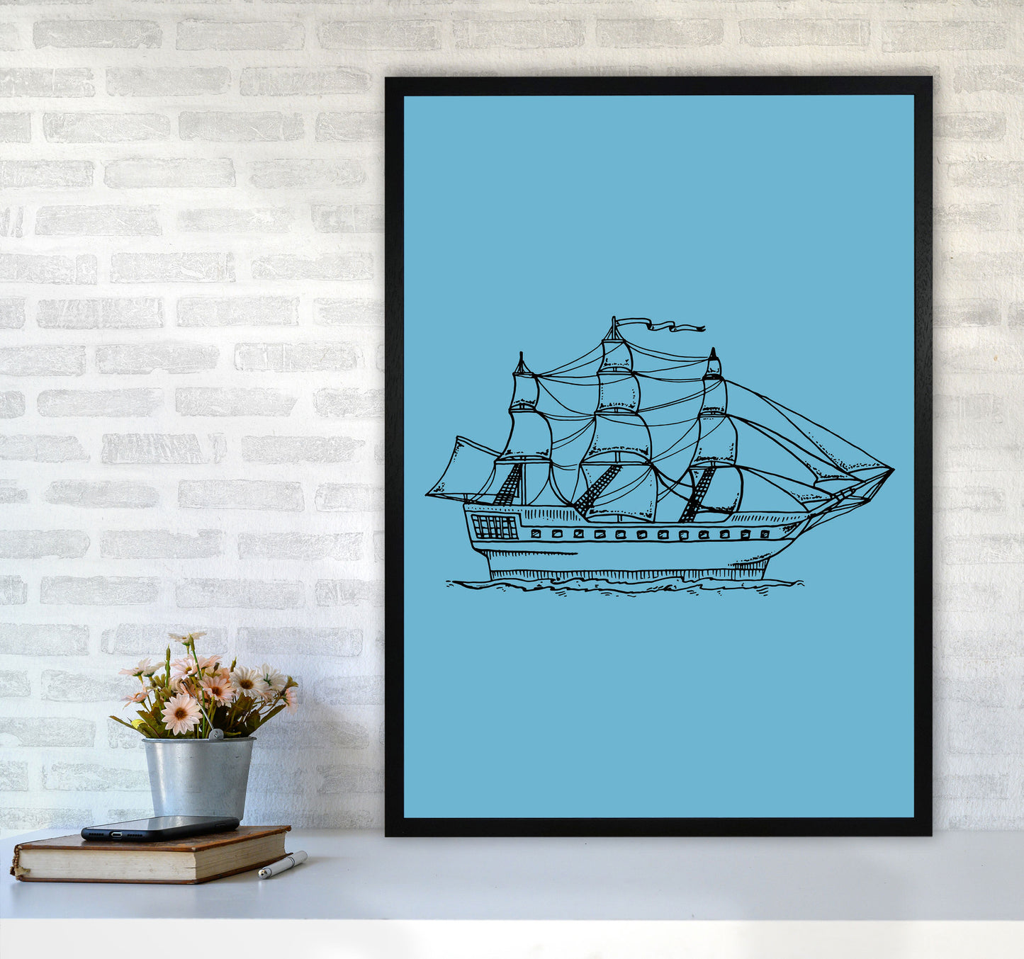 Above Sea Art Print by Jason Stanley A1 White Frame