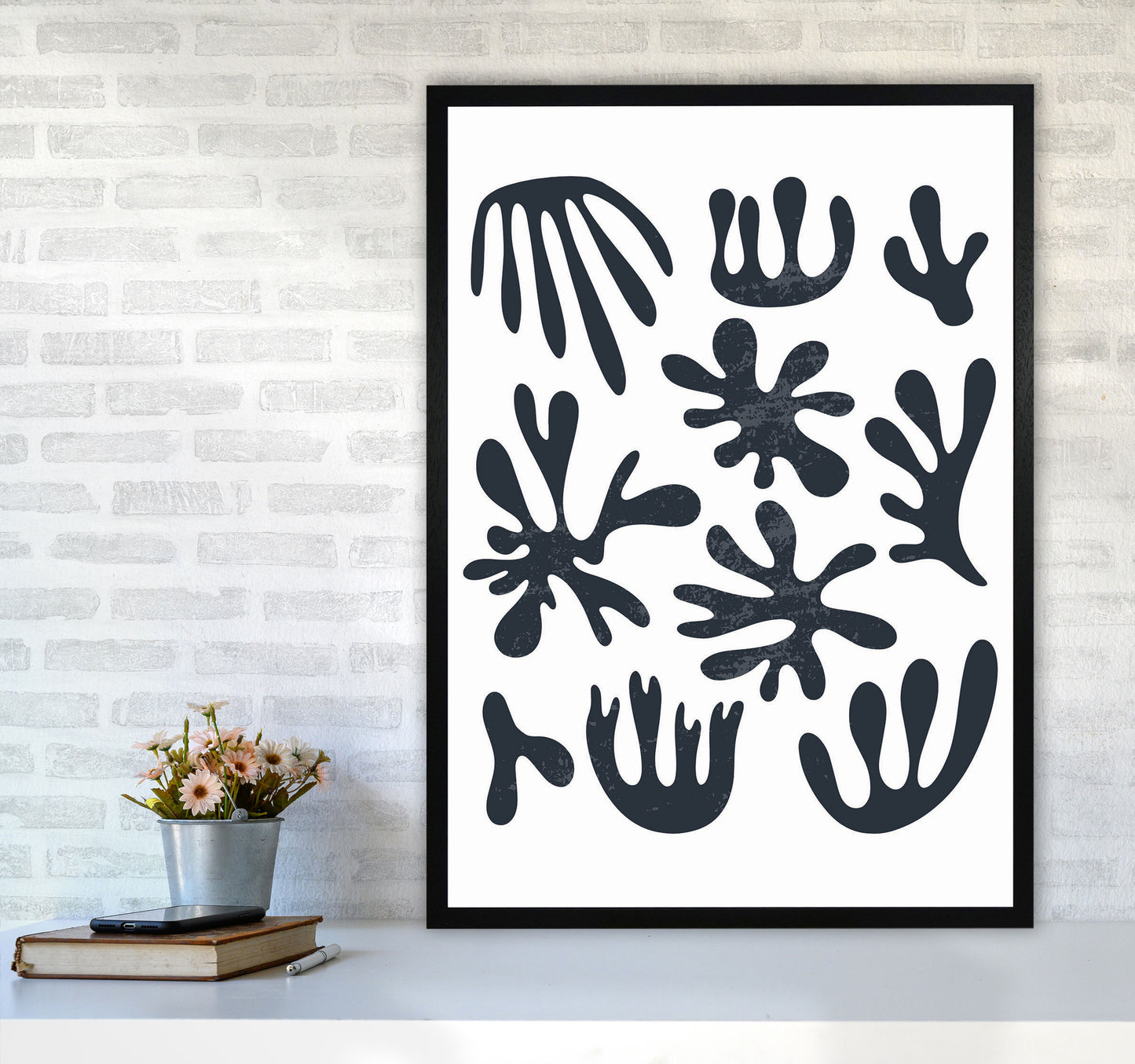 Minimal Abstract Algae I Art Print by Jason Stanley A1 White Frame