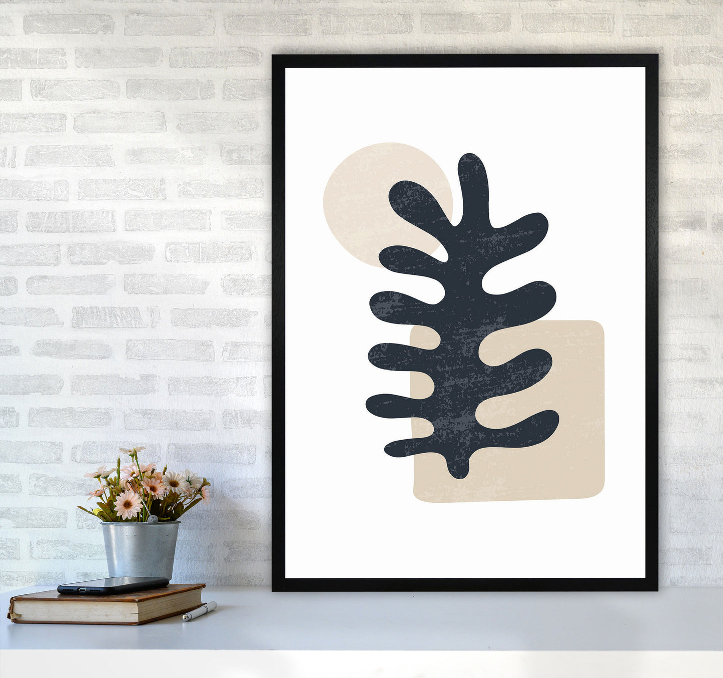 Minimal Abstract Algae III Art Print by Jason Stanley A1 White Frame