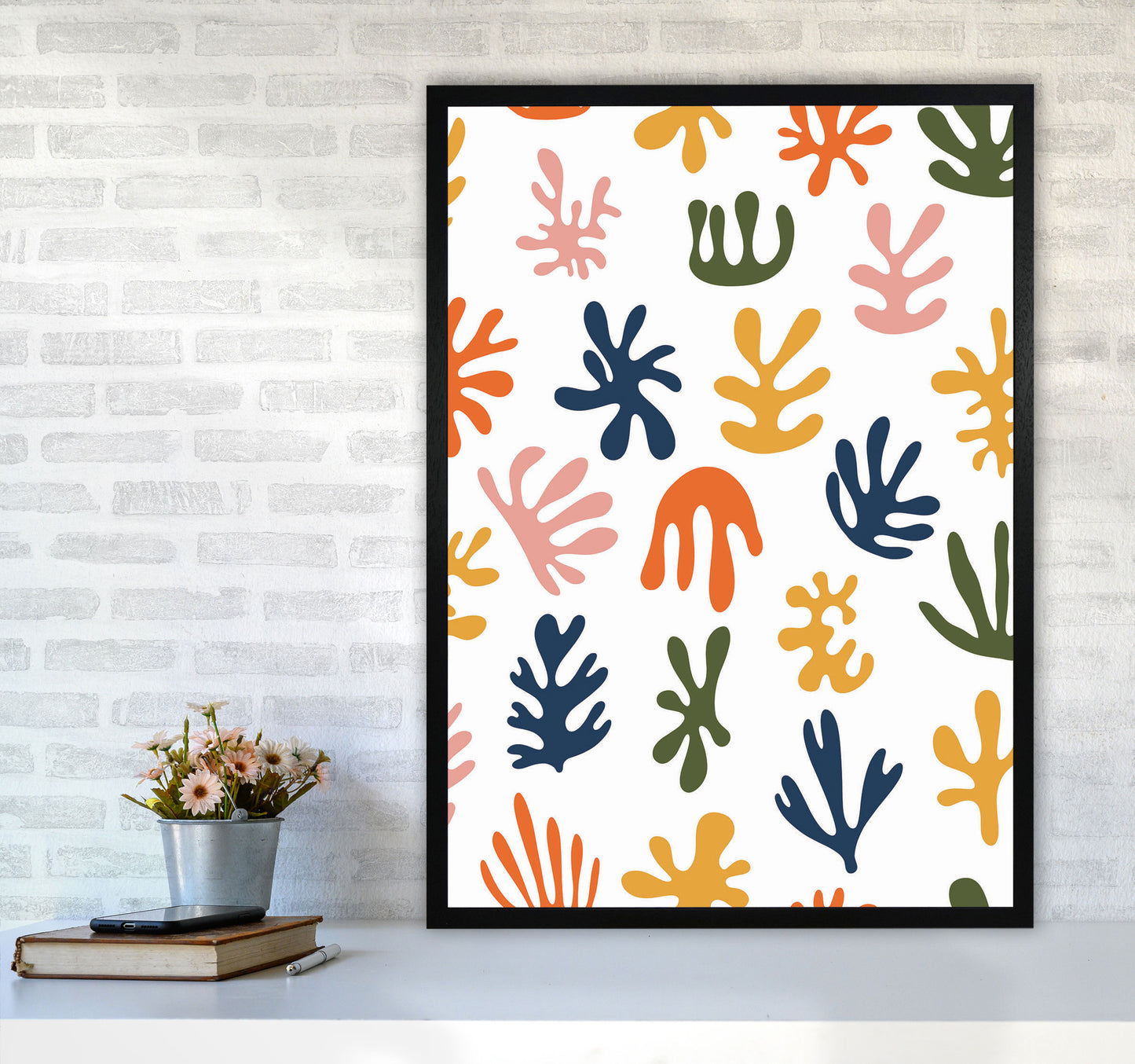 Minimal Abstract Algae IIII Art Print by Jason Stanley A1 White Frame