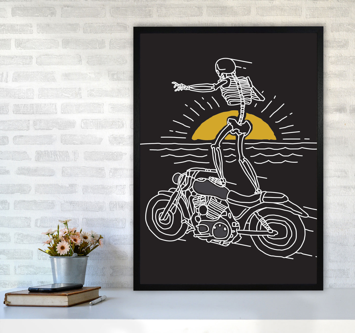 Freedom Rider Art Print by Jason Stanley A1 White Frame