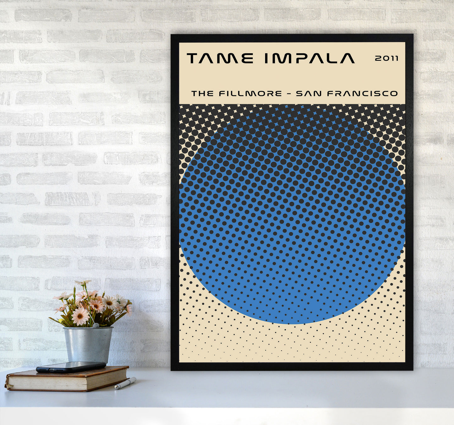 Tame Impala Live In San Francisco Art Print by Jason Stanley A1 White Frame