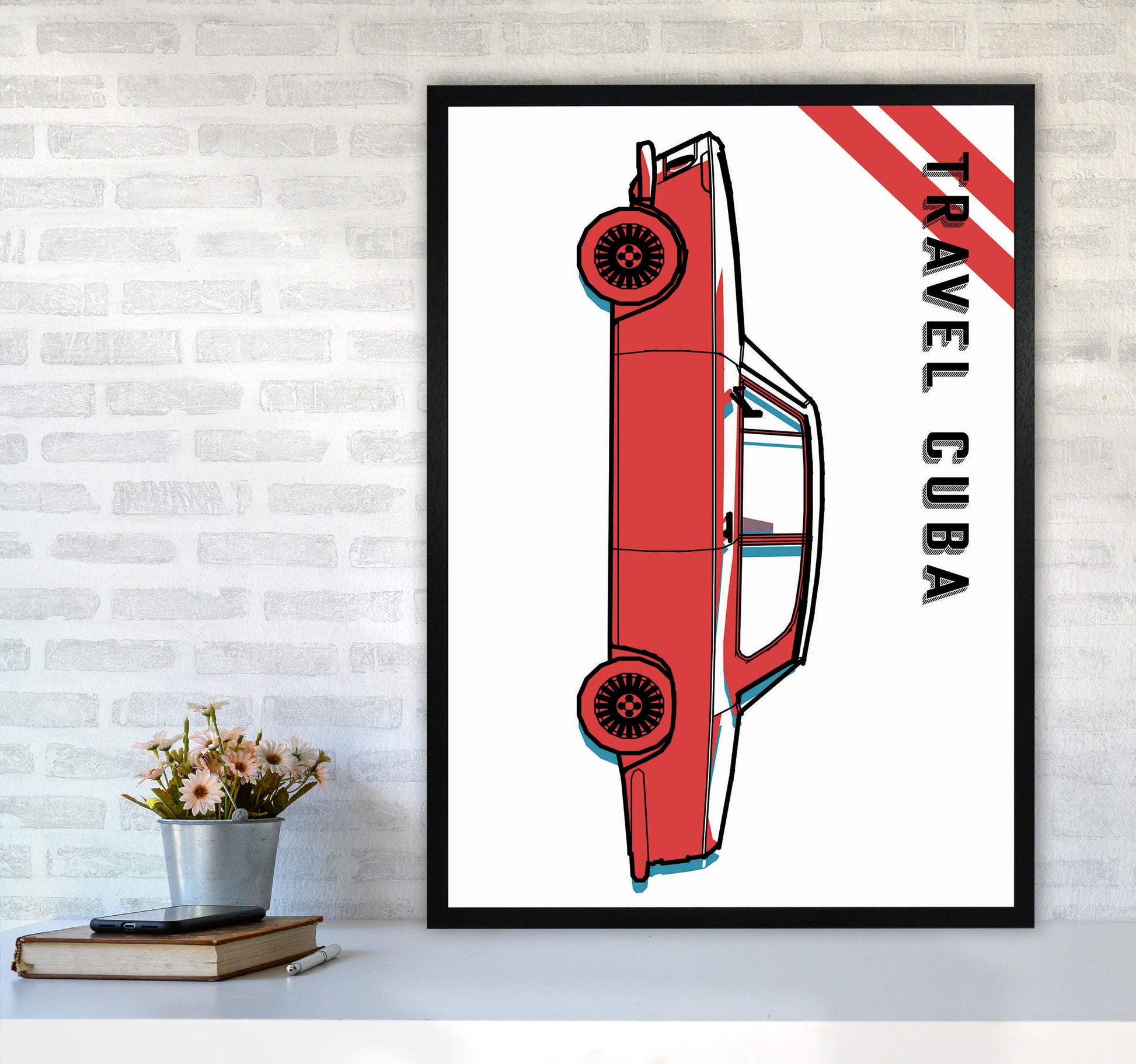 Travel Cuba Art Print by Jason Stanley A1 White Frame