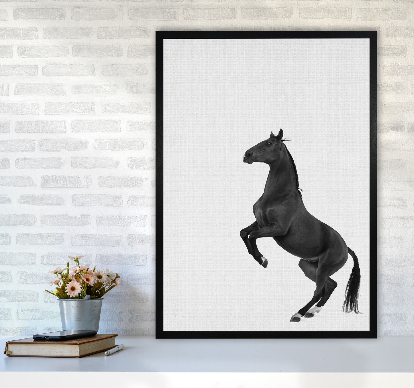 The Dark Horse Rides At Night #2 Art Print by Jason Stanley A1 White Frame