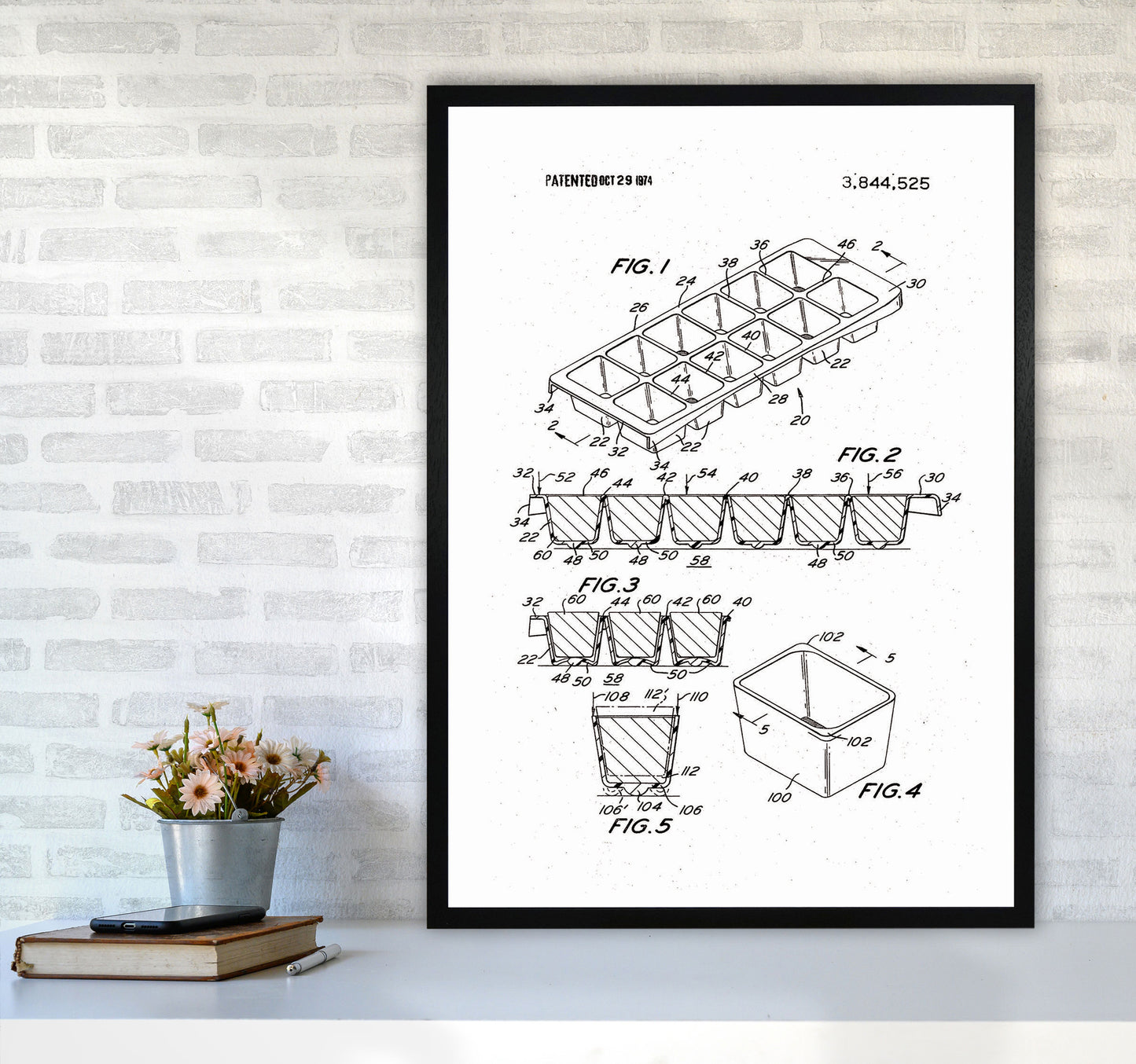 Ice Cube Tray Patent Art Print by Jason Stanley A1 White Frame