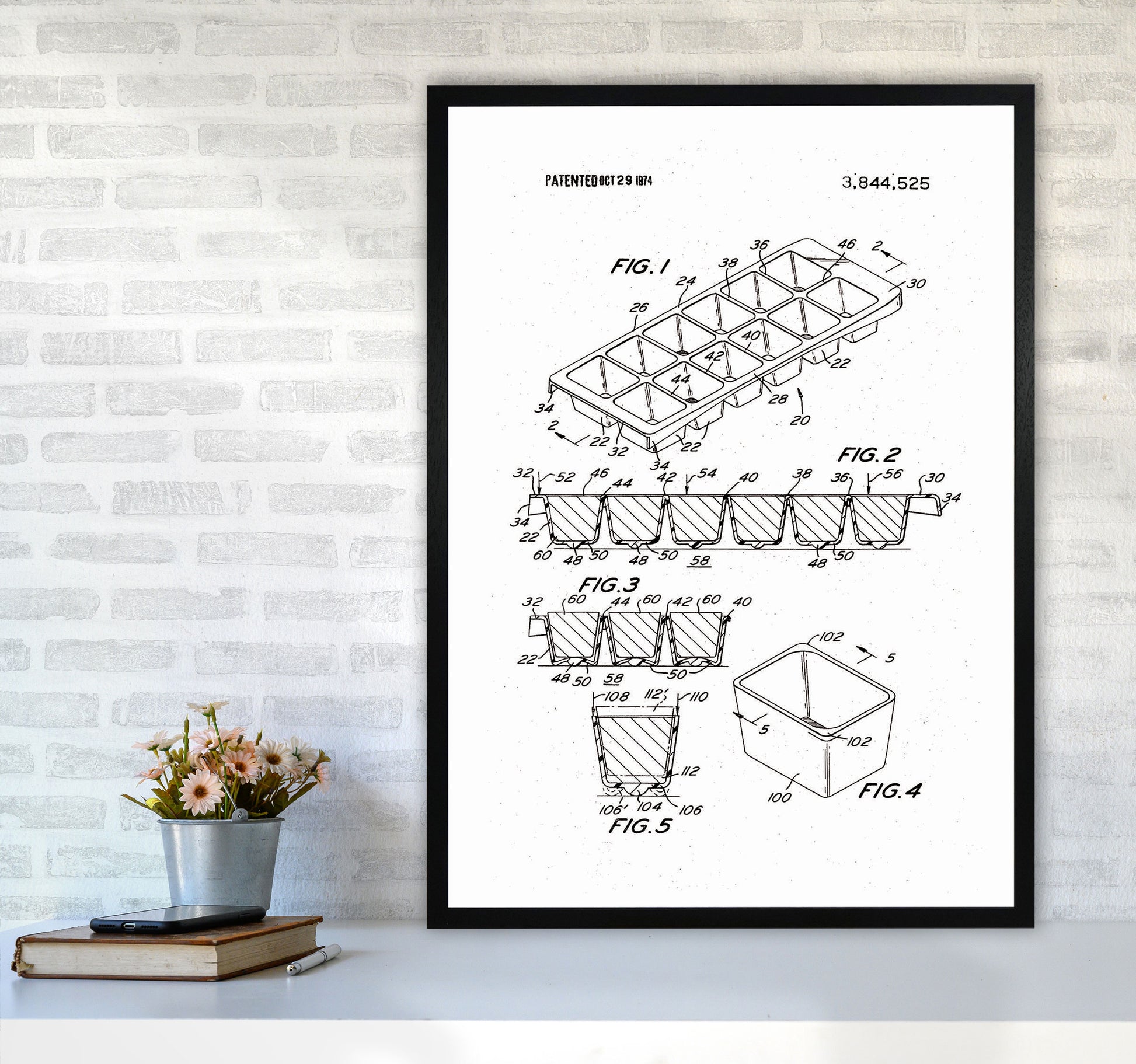 Ice Cube Tray Patent Art Print by Jason Stanley A1 White Frame