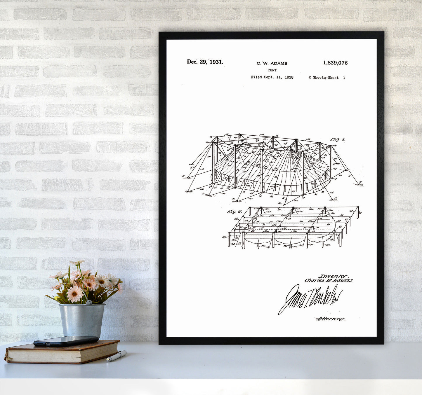 Carnival Tent Patent Art Print by Jason Stanley A1 White Frame