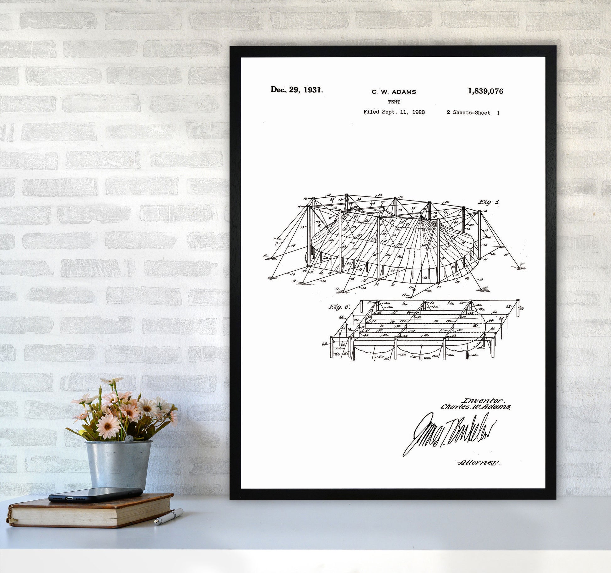 Carnival Tent Patent Art Print by Jason Stanley A1 White Frame