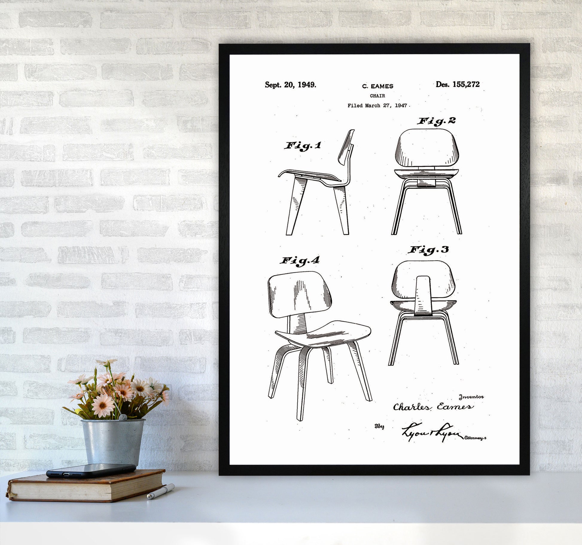 Chari Patent Art Print by Jason Stanley A1 White Frame