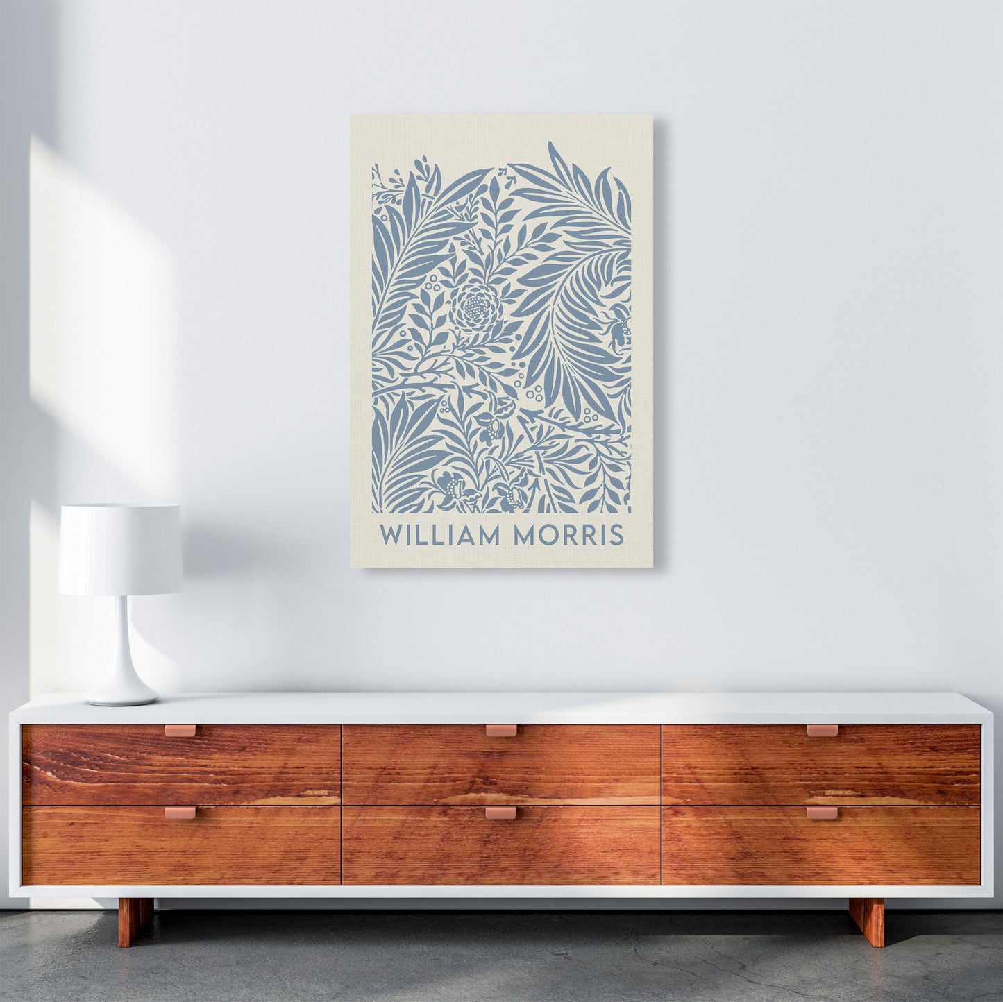William Morris- Blue Wild Flowers Art Print by Jason Stanley A1 Canvas