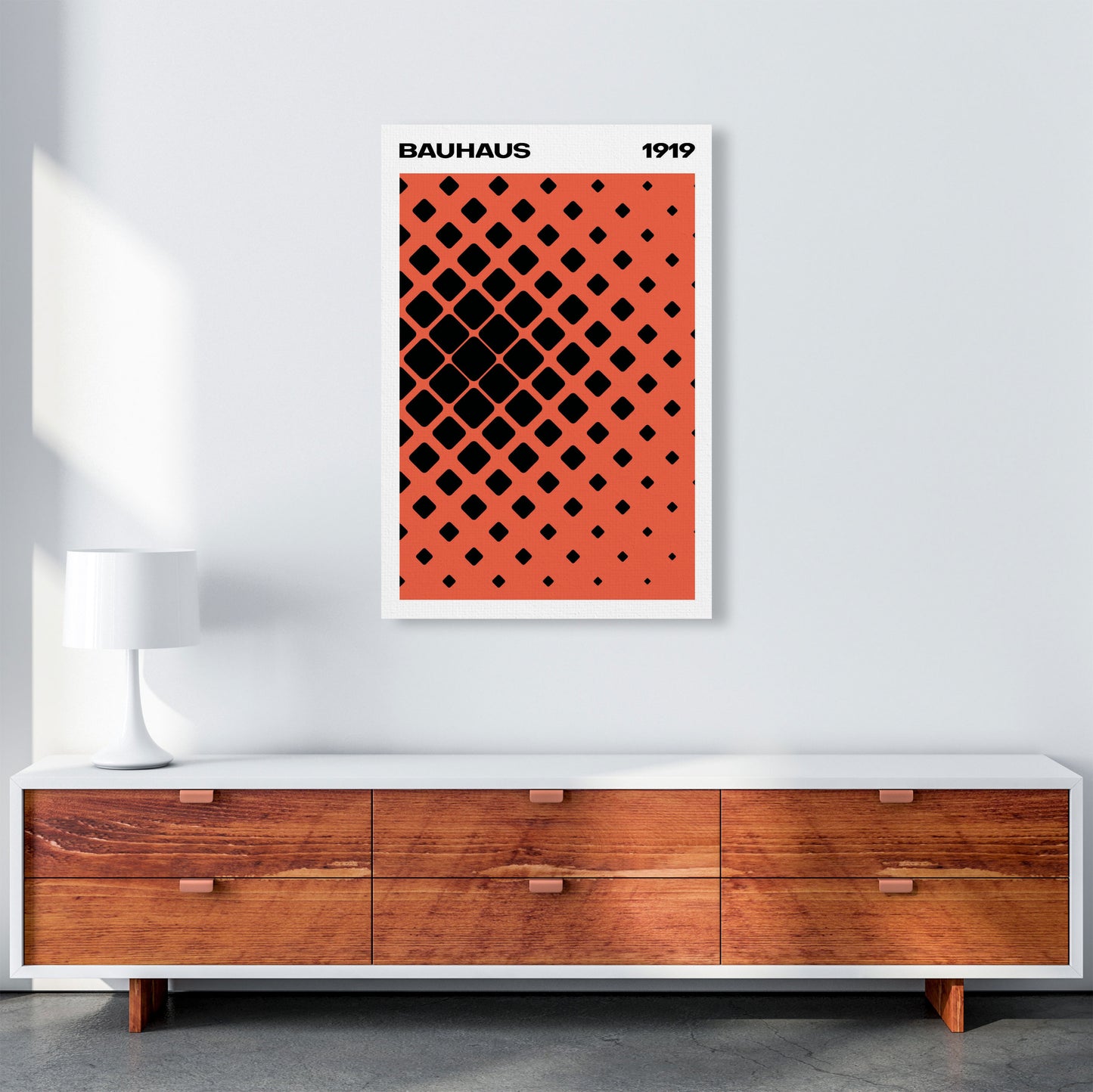 Bauhaus 1919 Red Art Print by Jason Stanley A1 Canvas