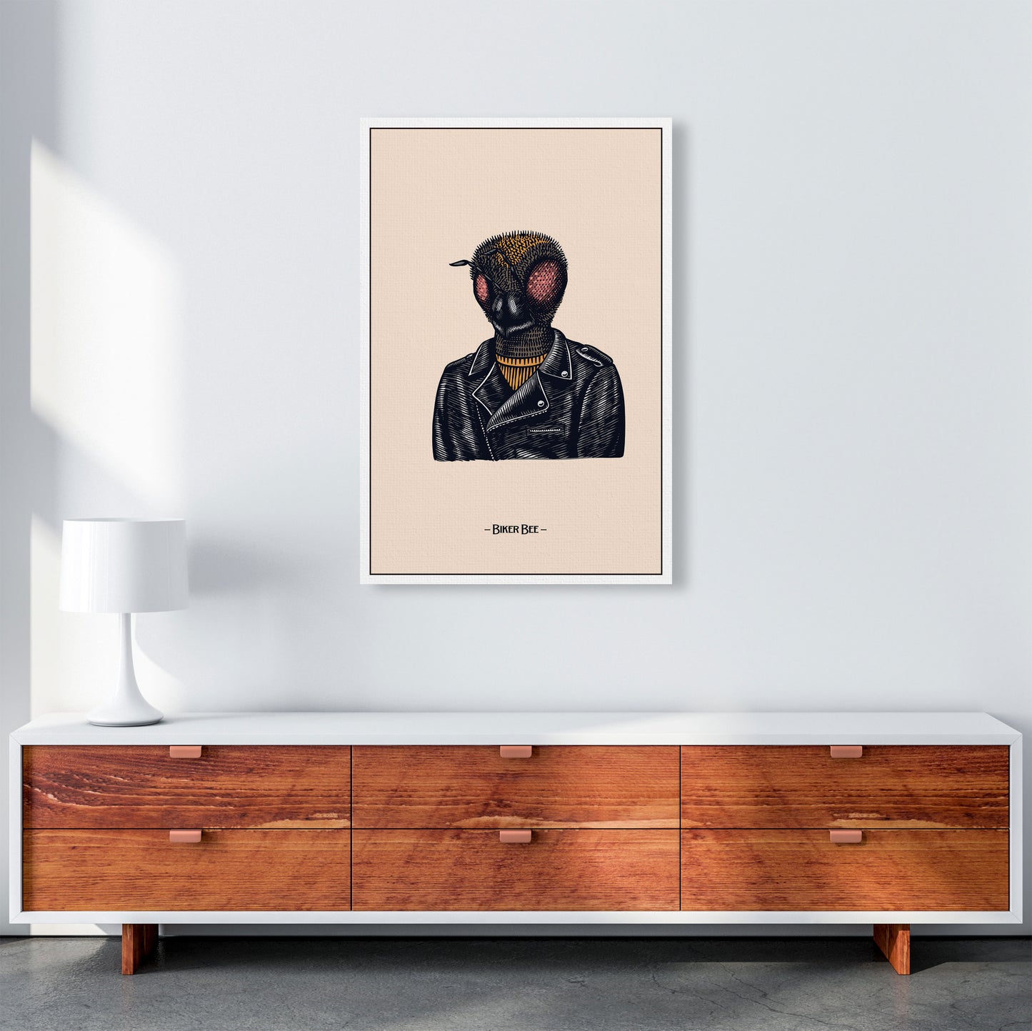 Biker Bee Art Print by Jason Stanley A1 Canvas