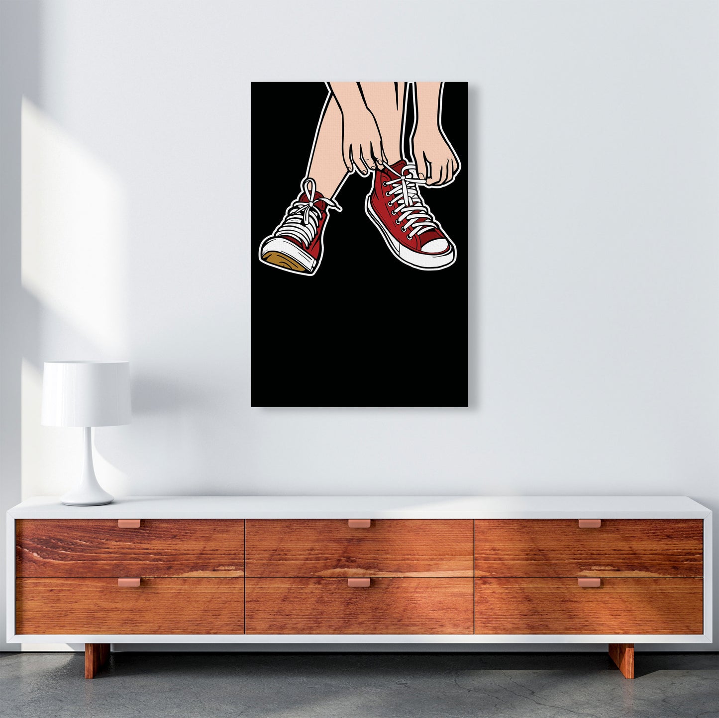 Tie Your Shoe Laces Art Print by Jason Stanley A1 Canvas