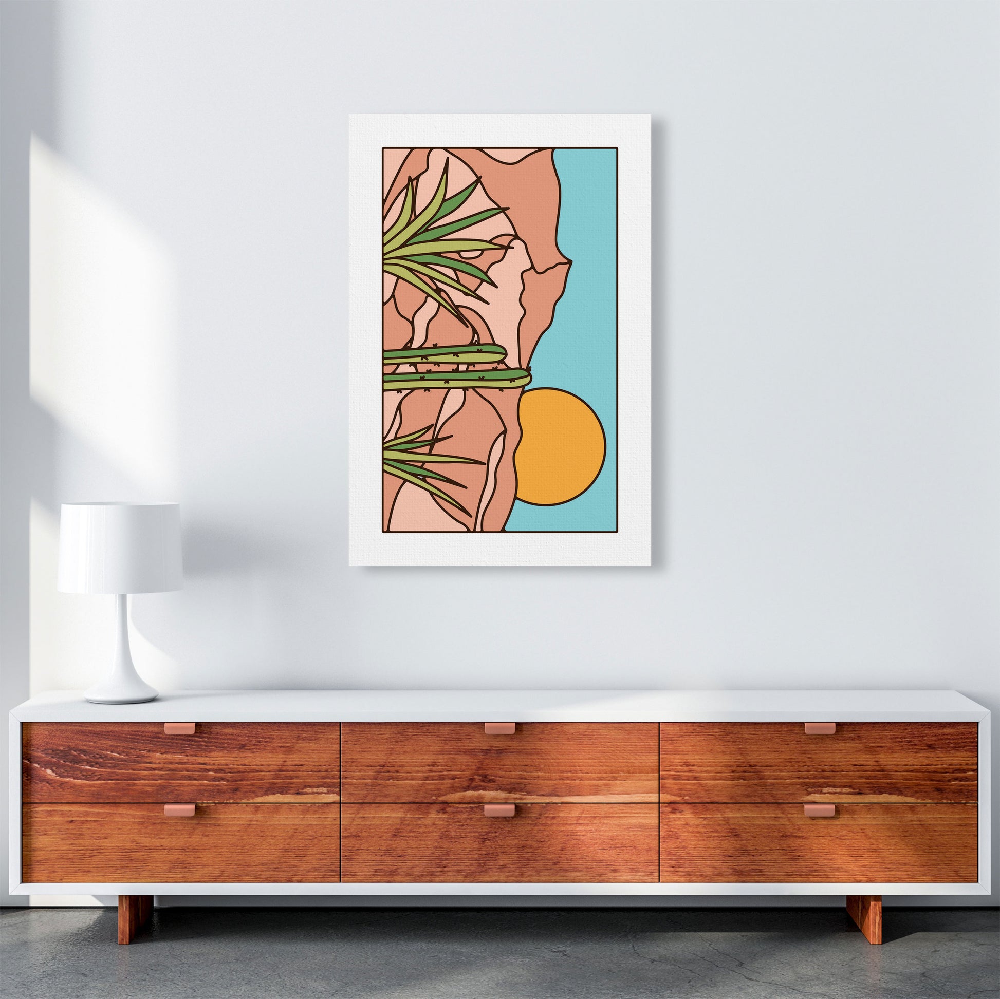 Minimal Desert Sunset Landscape Art Print by Jason Stanley A1 Canvas