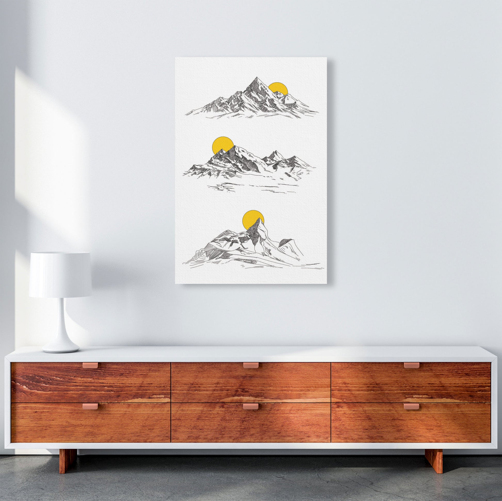 Sunny Mountains Art Print by Jason Stanley A1 Canvas