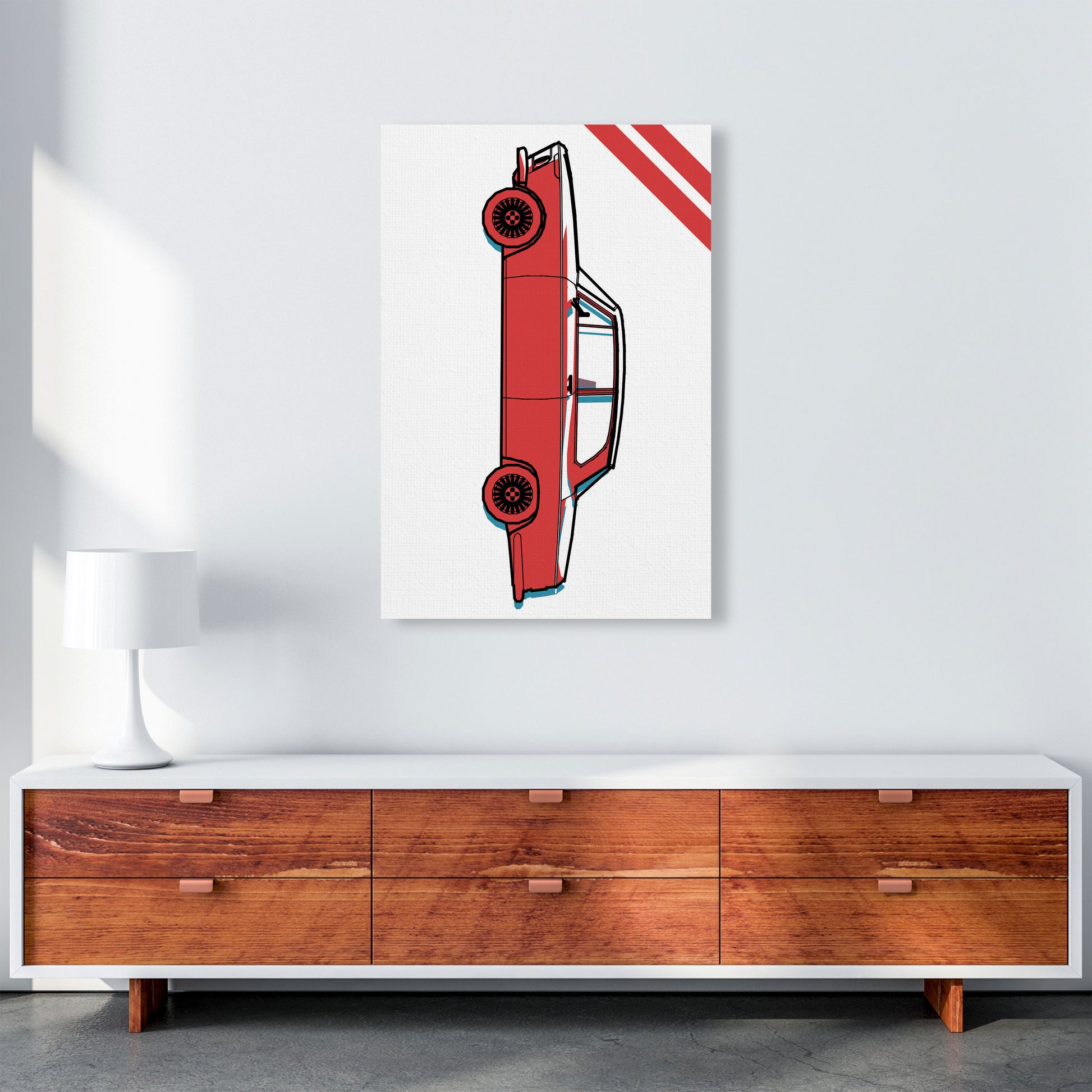 Red Car Art Print by Jason Stanley A1 Canvas