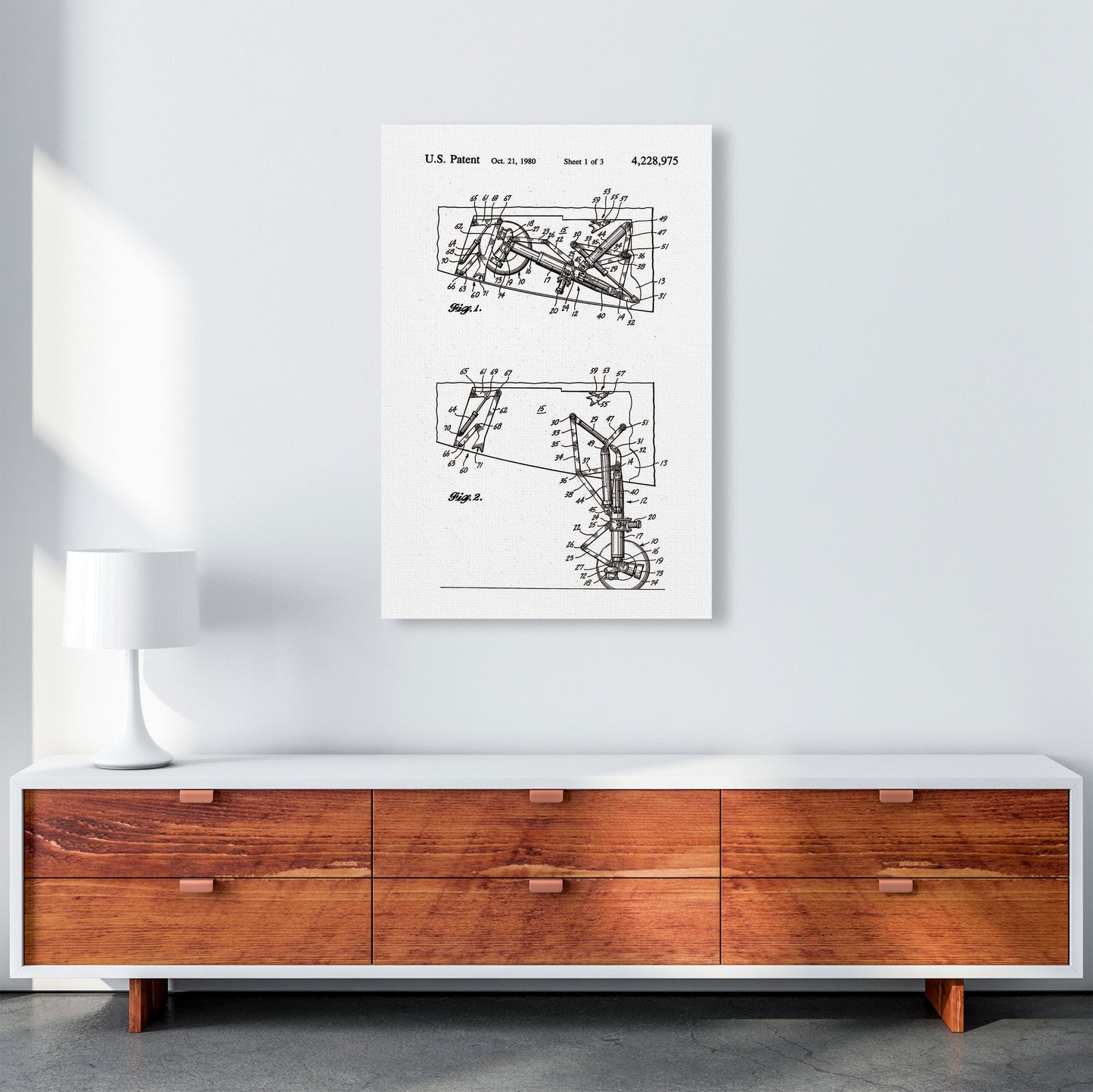 Airplane Landing Gear Patent Art Print by Jason Stanley A1 Canvas