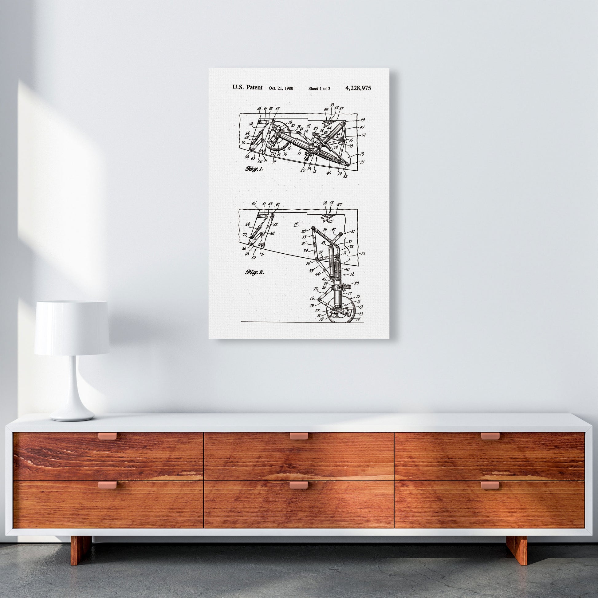 Airplane Landing Gear Patent Art Print by Jason Stanley A1 Canvas